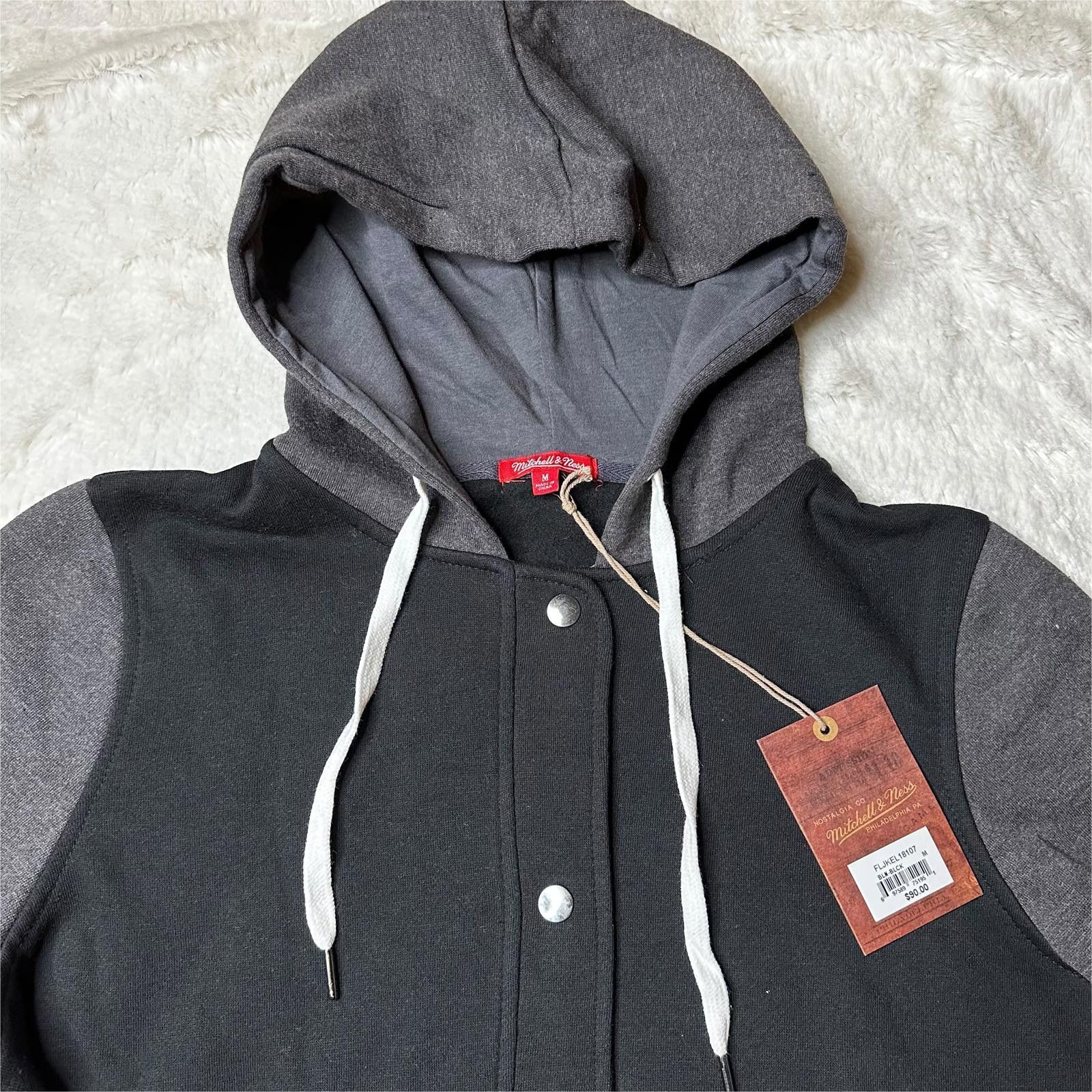 Mitchell & Ness NWT Mitchell & Ness Hooded Varsity Jacket Mens M Full Snap Size US M / EU 48-50 / 2 - 3 Thumbnail