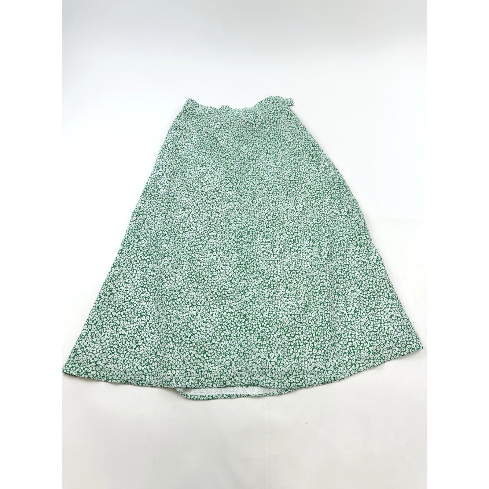 Vintage VINTAGE J.H Collectibles Skirt Women’s 2 Midi Green Leaves Polyester EUC Union Made Size 26" / US 2 / IT 38 - 2 Thumbnail