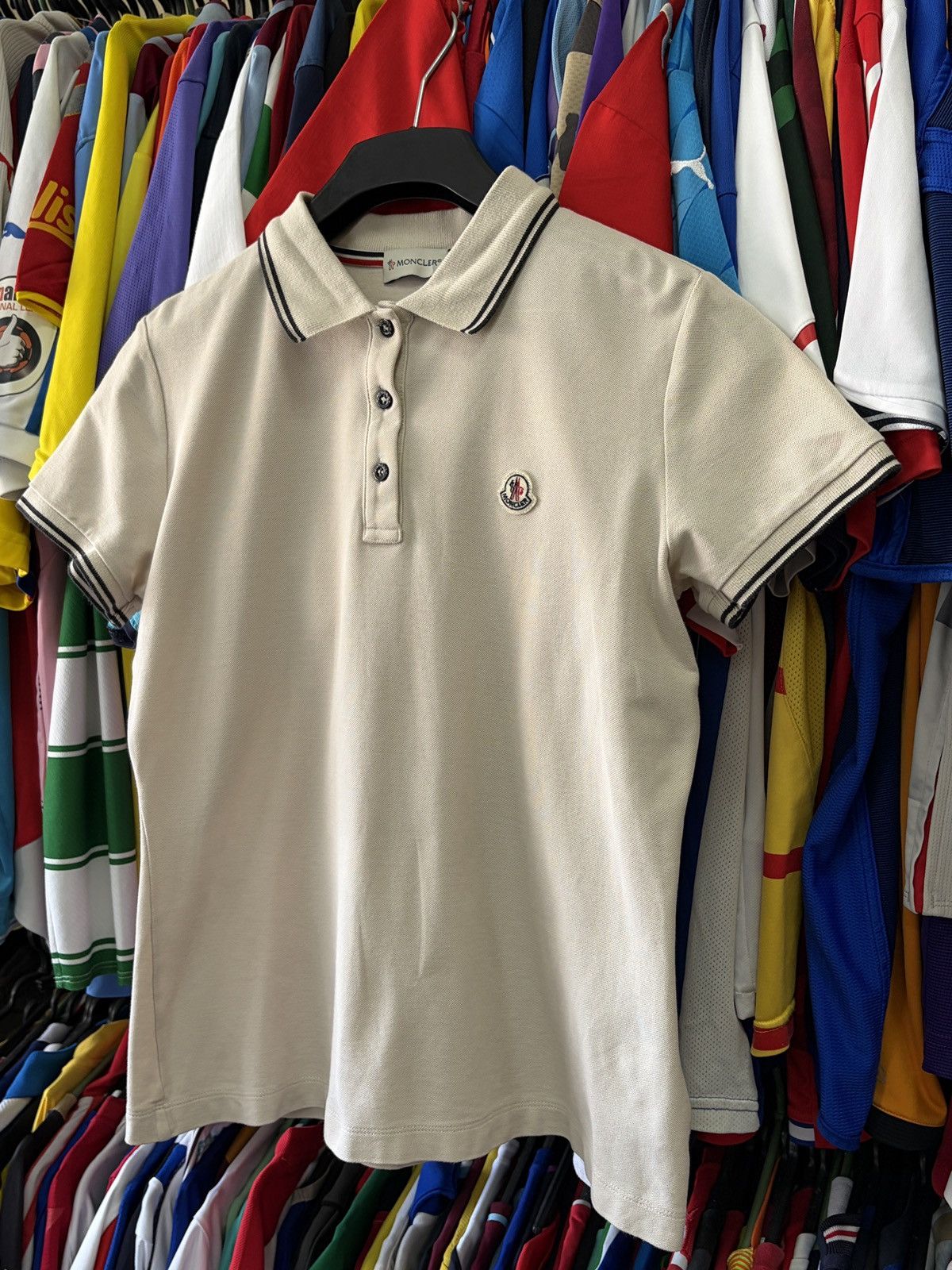 Moncler Moncler Women's Polo Shirt Maglia Beige Cream Size M Size M / US 6-8 / IT 42-44 - 9 Thumbnail