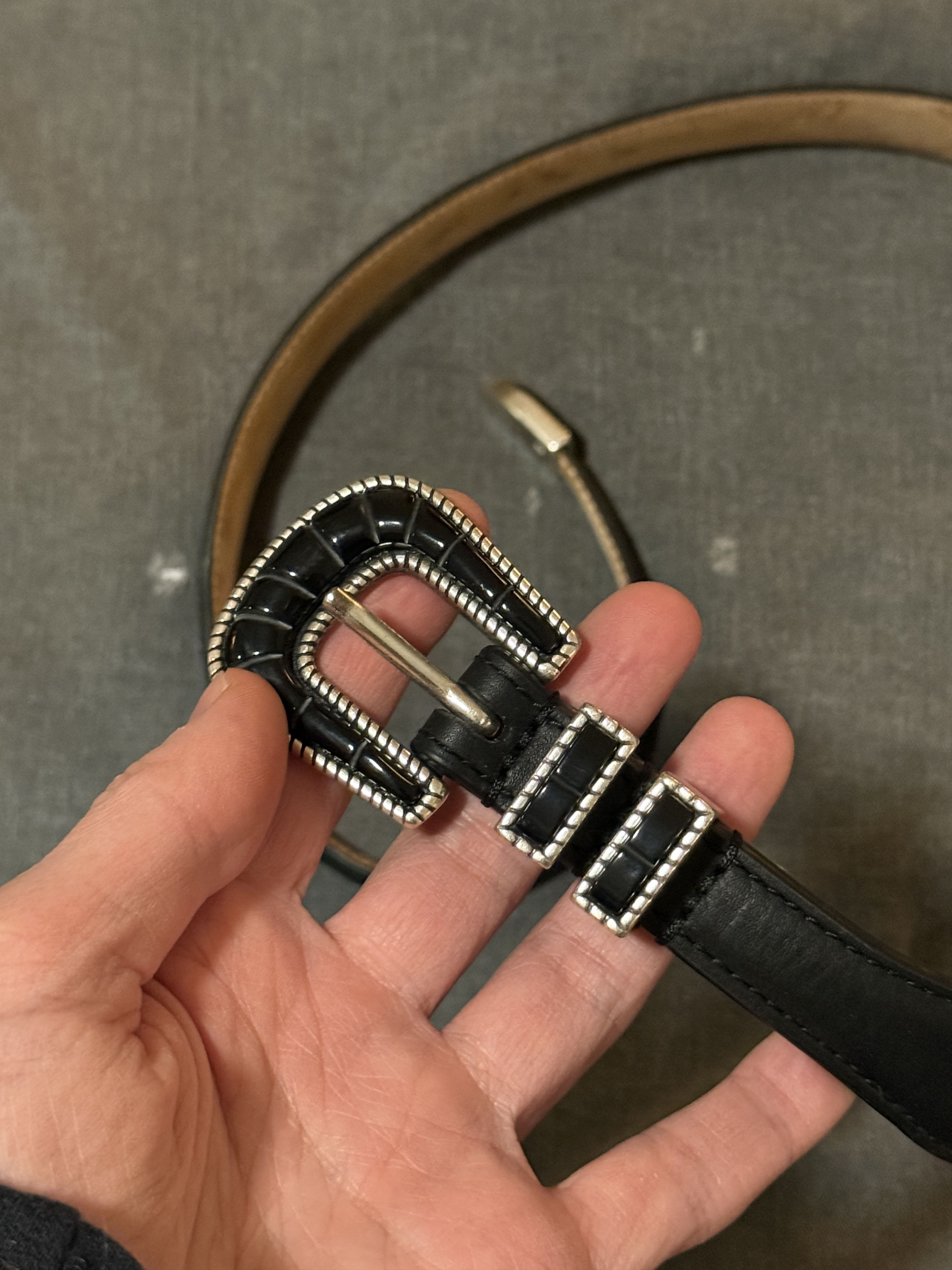 Other Silver Ostrich leather belt Size ONE SIZE - 4 Thumbnail