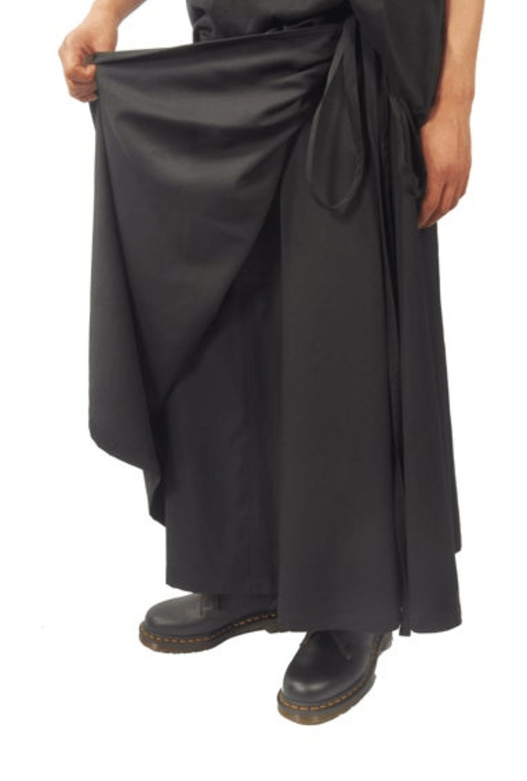 Yohji Yamamoto Yohji Yamamoto Pour Homme - Rayon Front Gathered Skirt Size US 30 / EU 46 - 13 Thumbnail