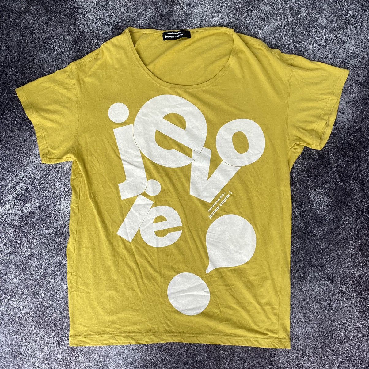 image of Issey Miyake x Mercibeaucoup Jevous Enprie Yellow Tees, Women's (Size Large)