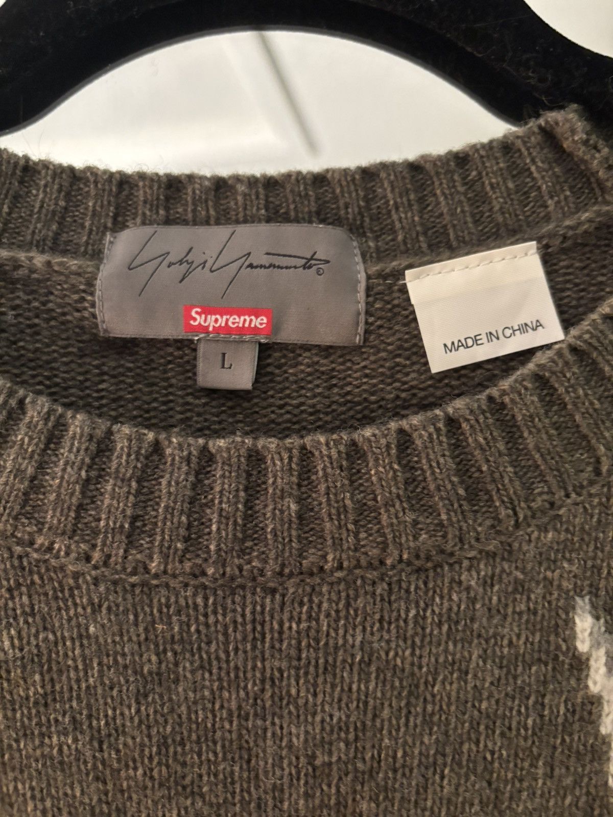 Supreme × Yohji Yamamoto Olive Tekken Sweater Size US L / EU 52-54 / 3 - 6 Thumbnail
