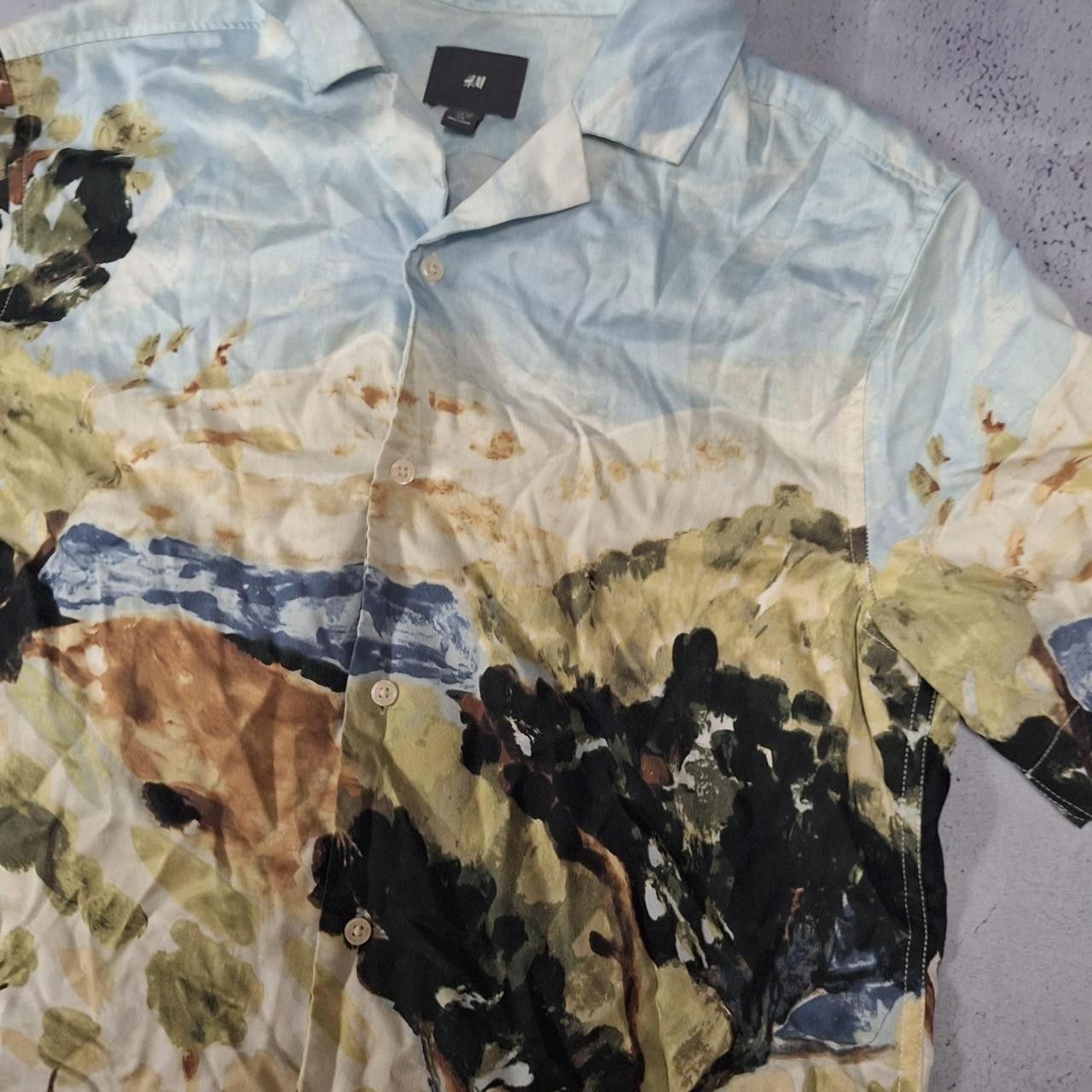 H&M H&M blue and green short sleeve button up shirt #summer Size US M / EU 48-50 / 2 - 2 Thumbnail