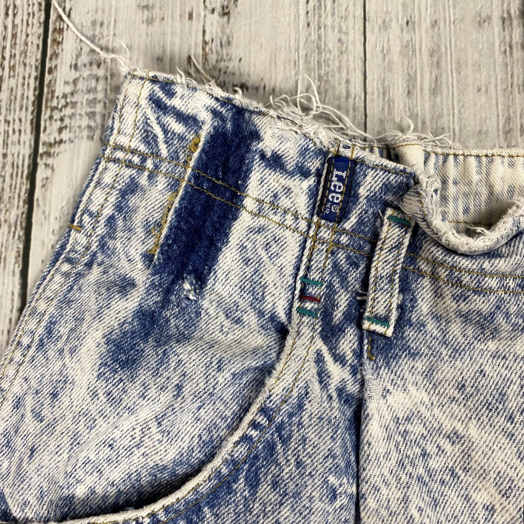 Lee VINTAGE 80s 90s LEE RIDERS MOM JEANS Womens 14 30L Blue Acid Wash Distressed Classic 5-Pocket Size 36" / US 14 / IT 50 - 3 Thumbnail