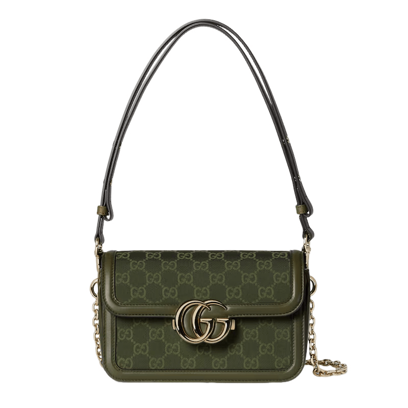 GUCCI Go Small $3400 Green GG Canvas Bag