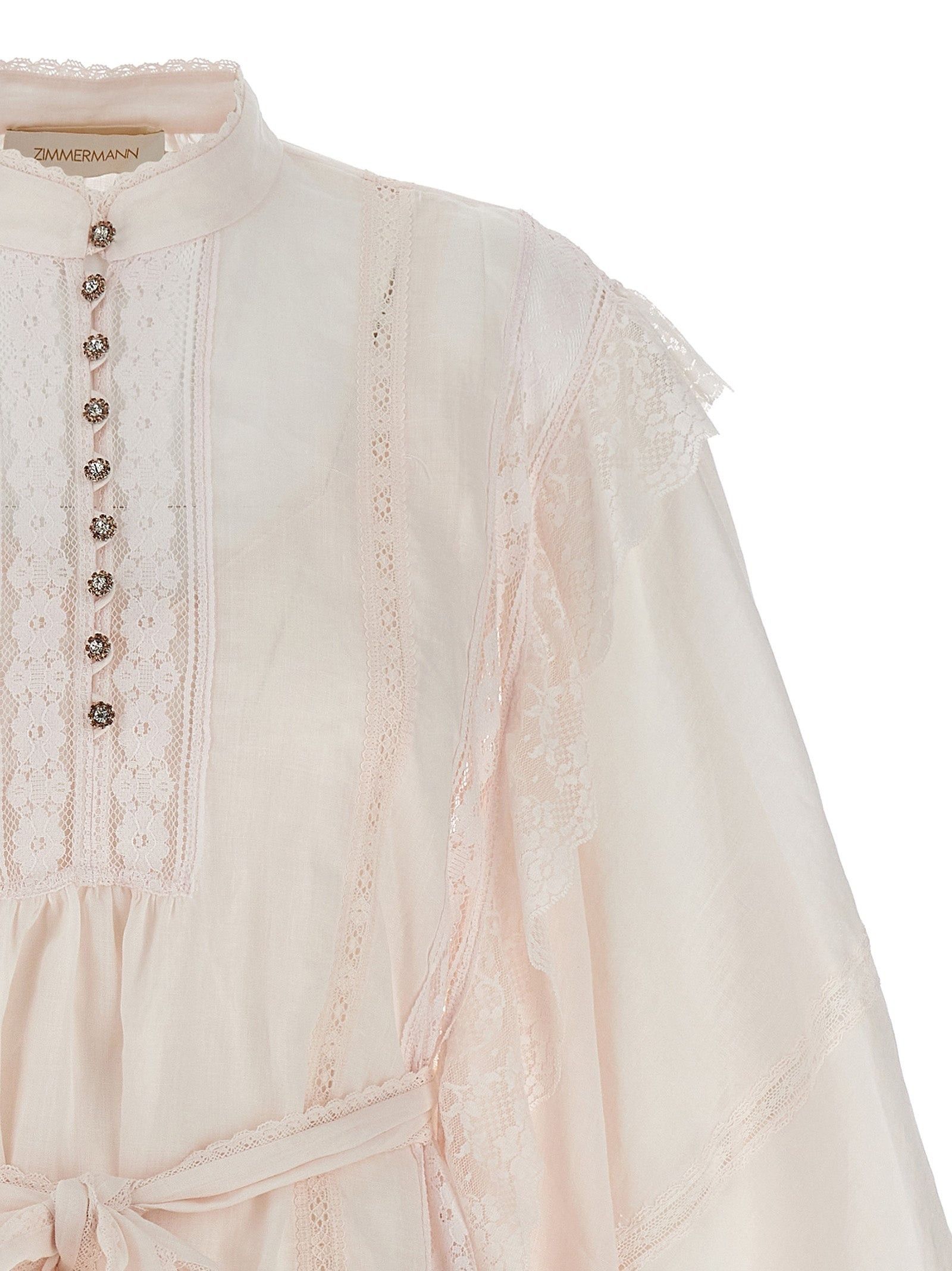 oc11z1025 Crush Lace Billow Mini Dress in Ivory