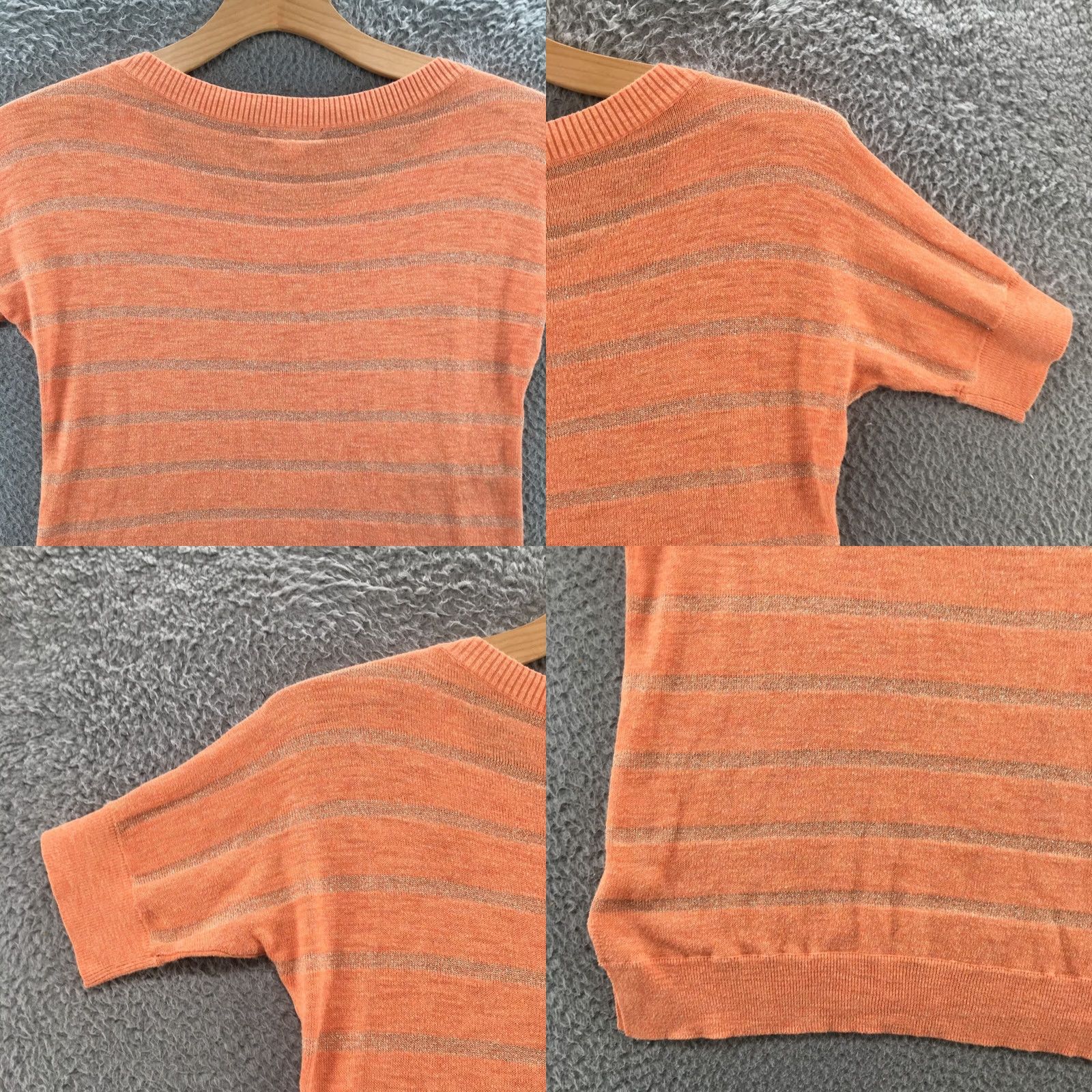 Banana Republic Banana Republic Sweater Womens S Orange Cotton Blend Knit Short Sleeve Crew Neck Pullover Classic Casual Womens Size S / US 4 / IT 40 - 9 Thumbnail