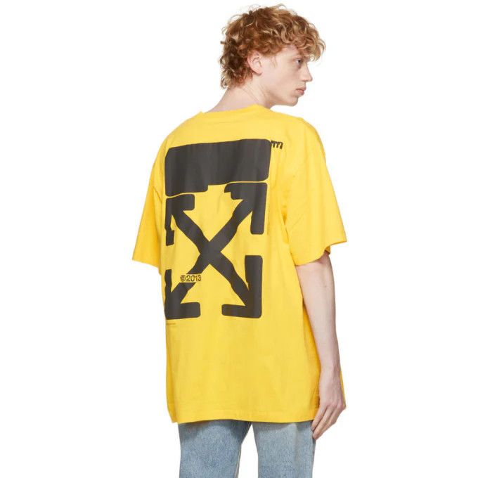 Off-White Yellow Adam Is Eve Logo Arrows Oversized T-shirt Size US XS / EU 42 / 0 - 2 Thumbnail