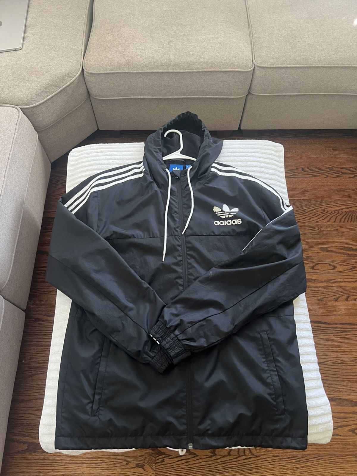 Adidas Lightweight Adidas Soccer Jacket, Black Size US L / EU 52-54 / 3 - 1 Thumbnail