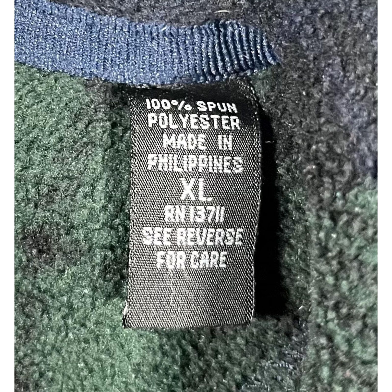 Vintage Winners Tech Fleece Pullover Mens XL Green Navy Plaid Tartan Quarter Zip Sweater Size US XL / EU 56 / 4 - 3 Thumbnail