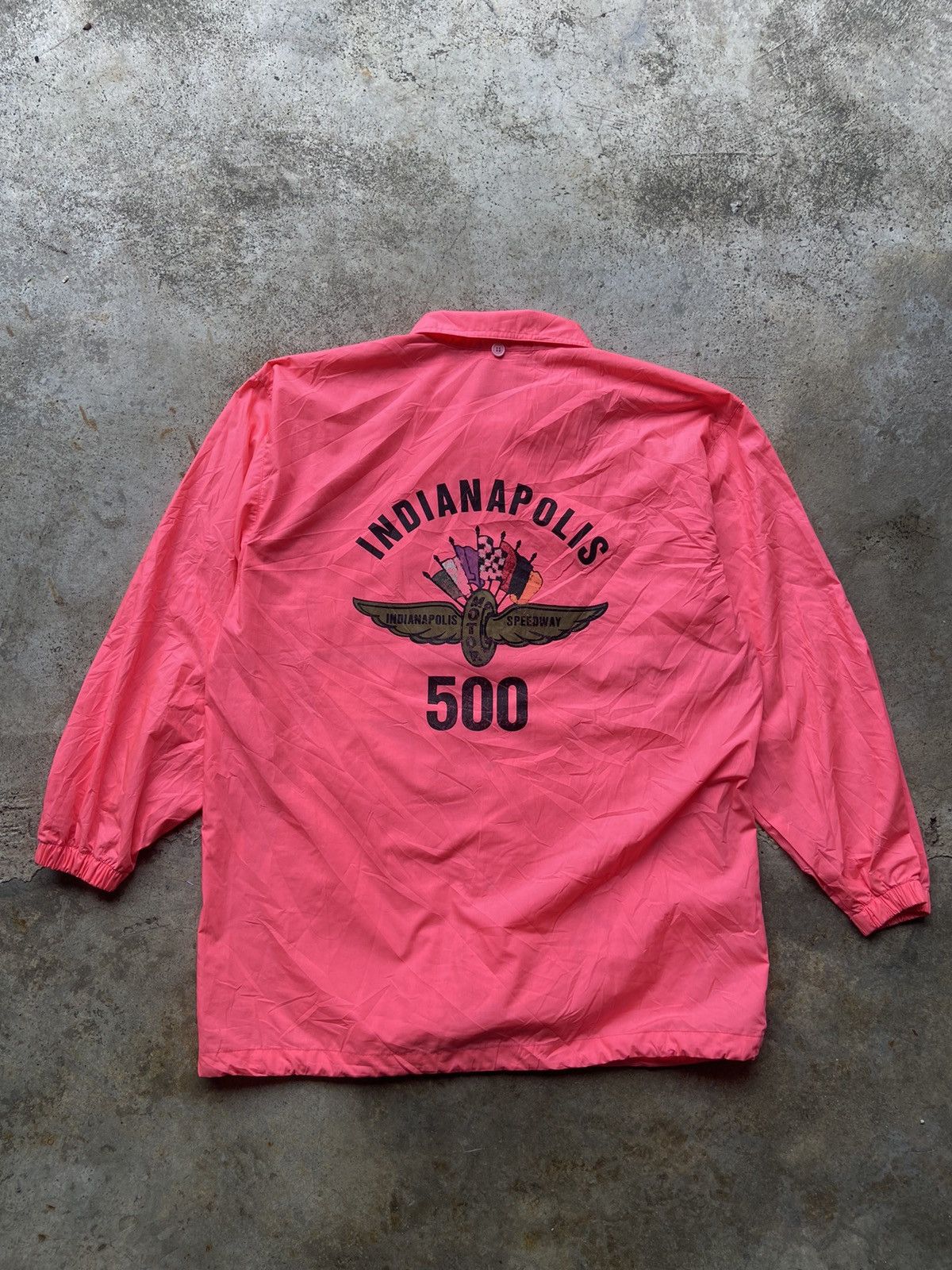 Vintage Vintage 90s Indy 500 Racing Neon Pink Coach Jacket Size US L / EU 52-54 / 3 - 1 Thumbnail