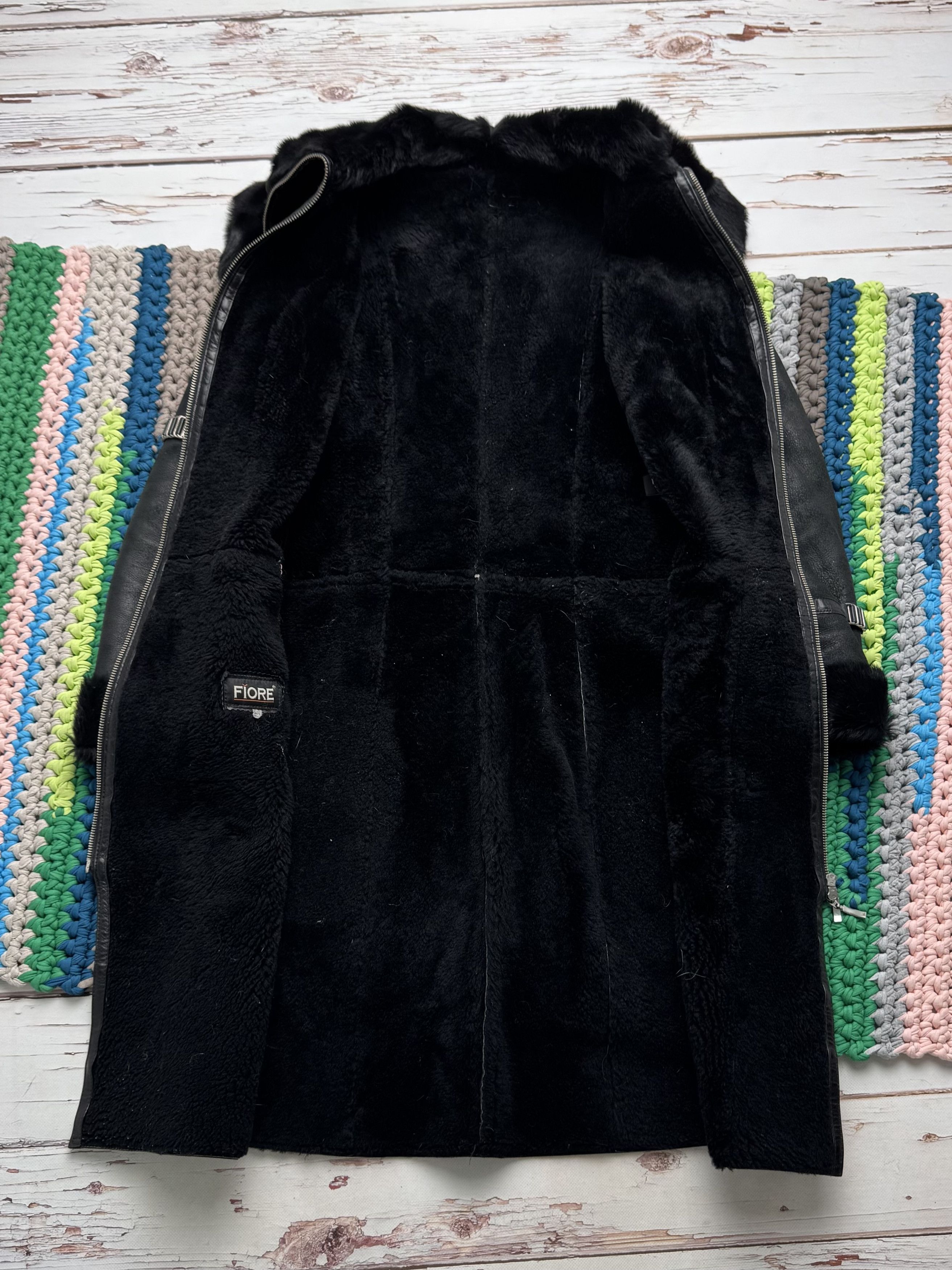 Vintage Vintage Black Sheepskin Leather Coat Long Zip Size S / US 4 / IT 40 - 10 Thumbnail