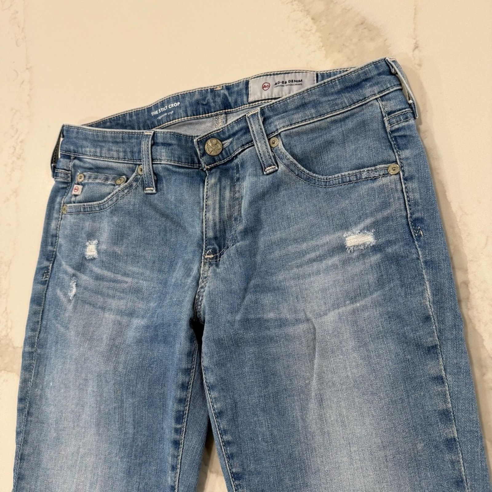 AG Adriano Goldschmied AG Adriano Goldschmied The Stilt Crop Frayed Jeans Womens 26 Size 26" / US 2 / IT 38 - 3 Thumbnail