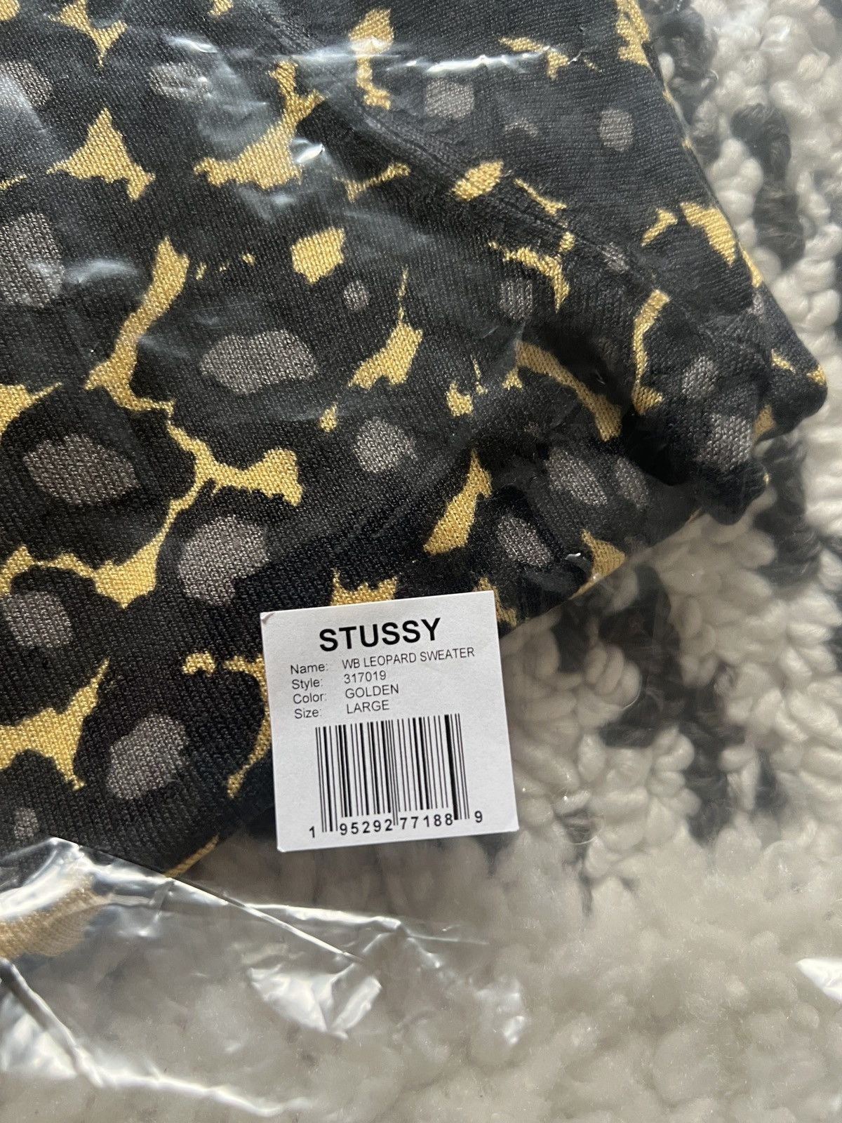 Stussy NEW Stussy x Wales Bonner Leopard Sweater Size Large Golden Size US L / EU 52-54 / 3 - 4 Thumbnail