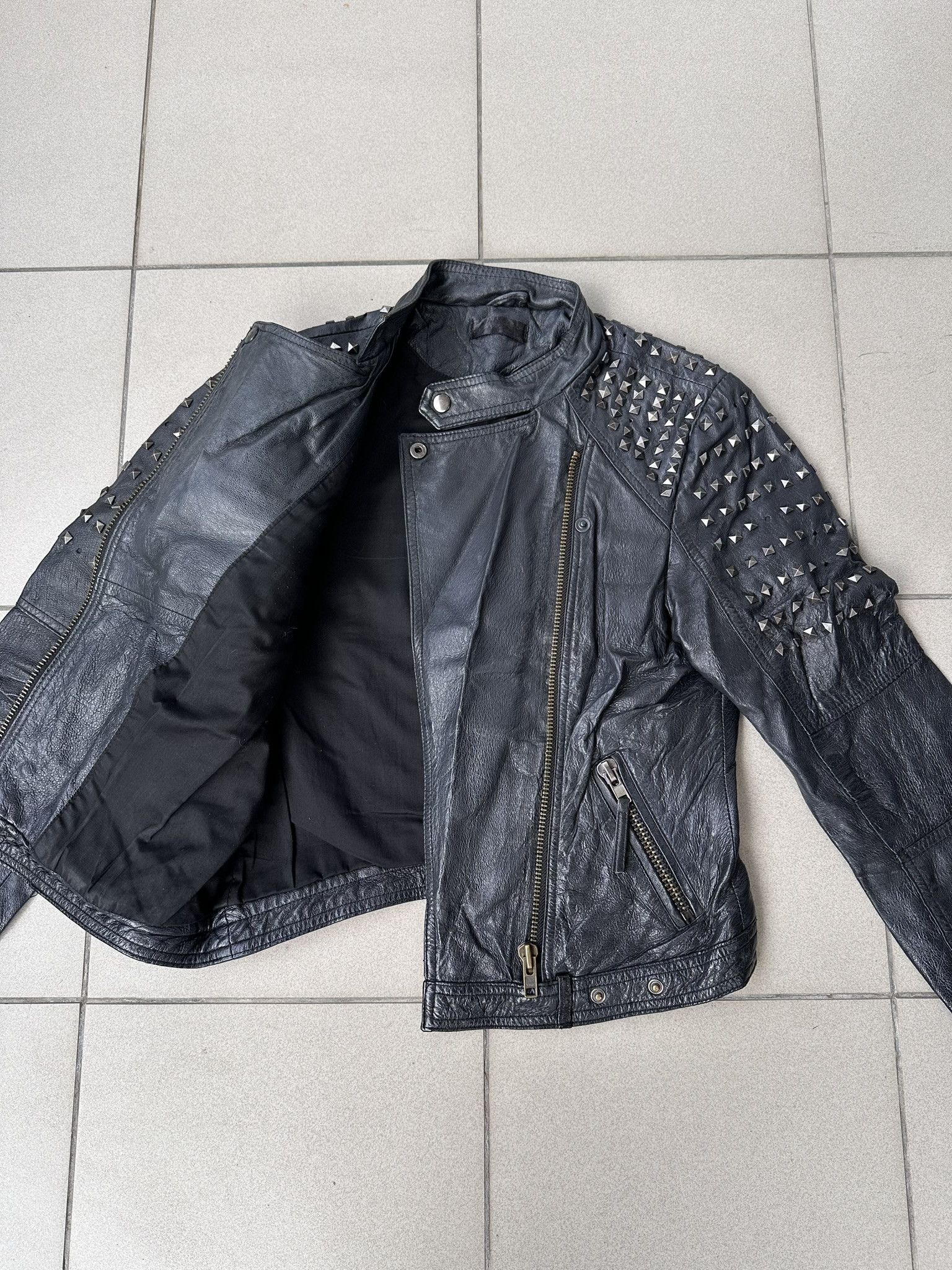 Leather × Vintage Vintage Leather biker jacket avant garde archive metal Size M / US 6-8 / IT 42-44 - 8 Thumbnail