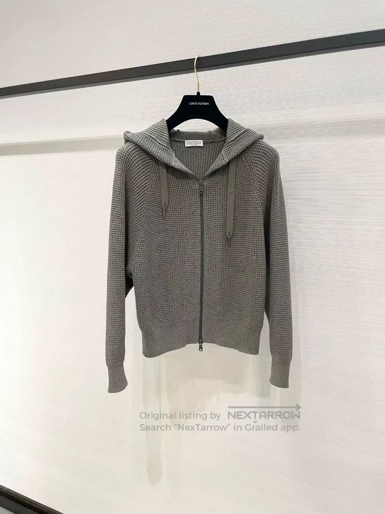 Brunello Cucinelli Brunello Cucinelli Sequined zipper knitted cardigan Size XXS / US 00 / IT 34 - 1 Thumbnail