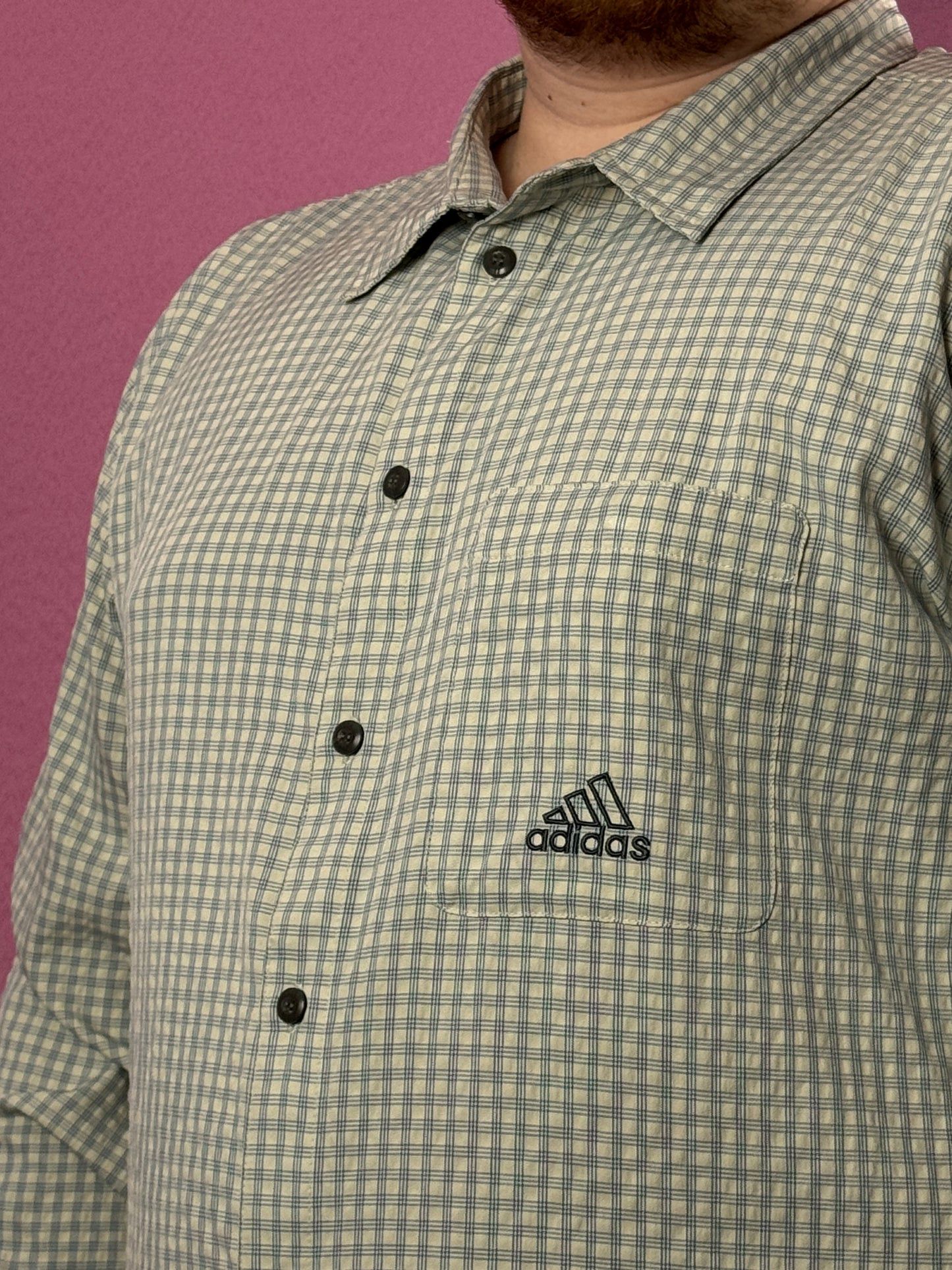 Adidas × Vintage Adidas NANO-TEX Vintage Men's Trekking Check Shirt - XXL Size US XXL / EU 58 / 5 - 4 Thumbnail