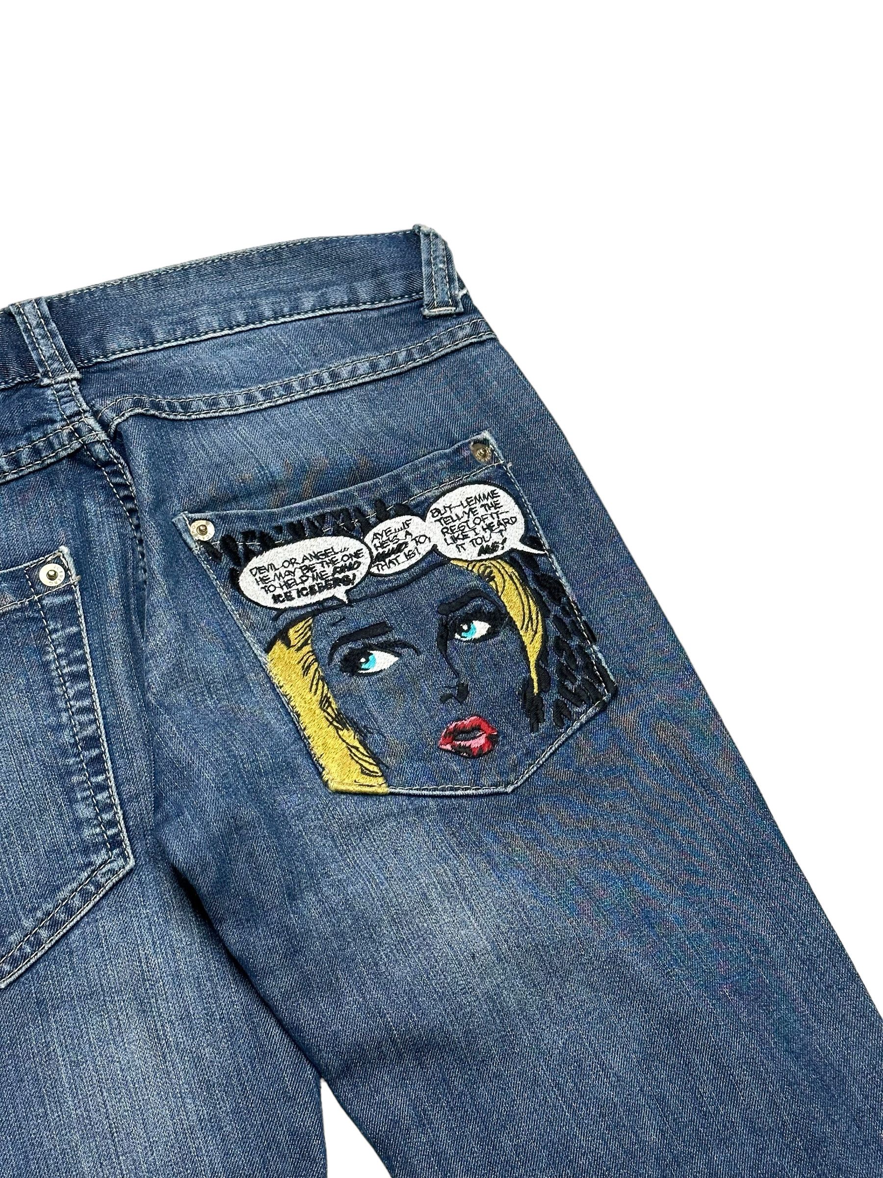 Iceberg Iceberg history comics faded jeans Size 28" / US 6 / IT 42 - 3 Thumbnail