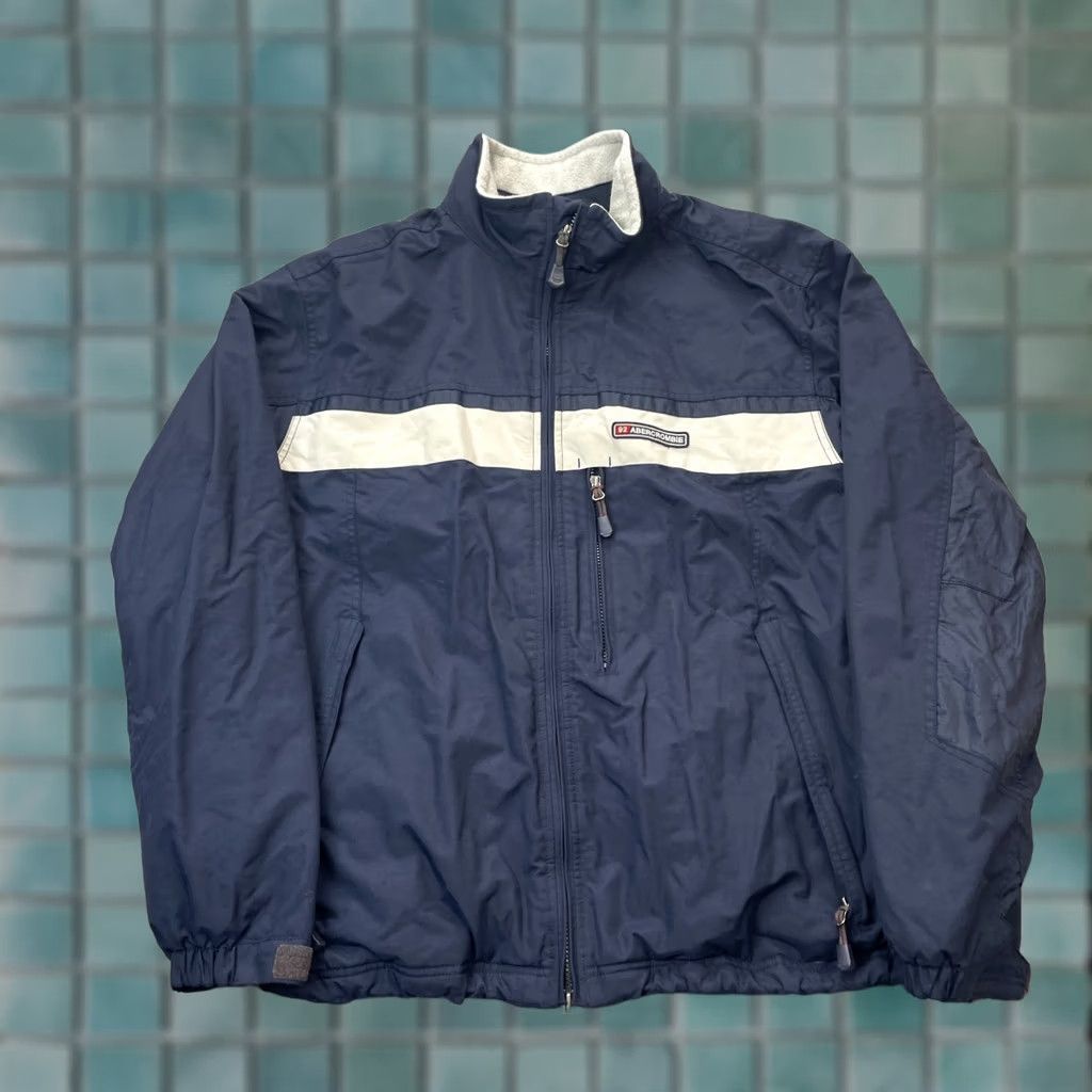 Abercrombie & Fitch VINTAGE Abercrombie And Fitch Jacket Mens XL Blue Full Zip Windbreaker 90s 80s Retro Outdoor Logo Zipper Pocket Lined Woolless Size US XL / EU 56 / 4 - 1 Thumbnail