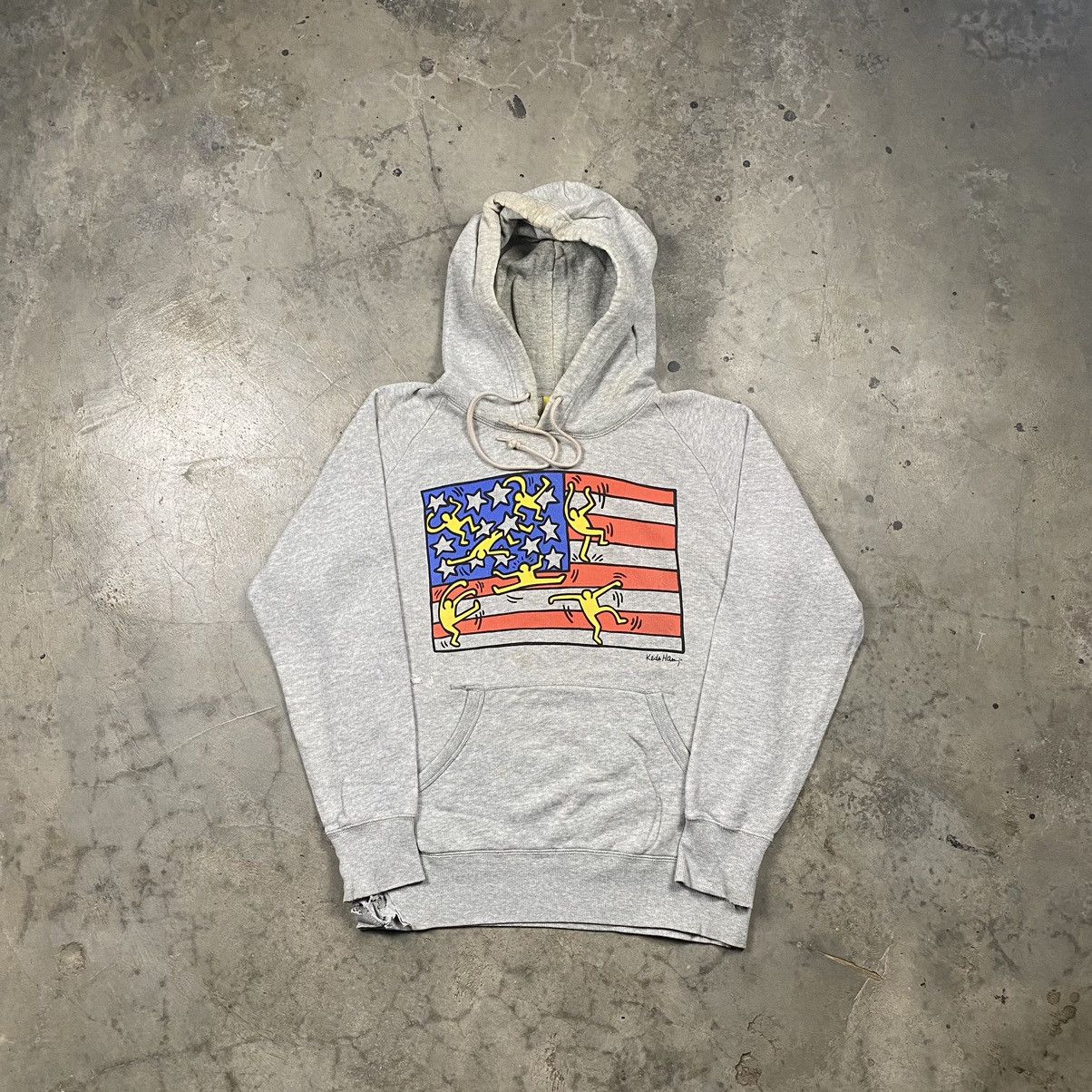 Keith Haring × Vintage y2k Keith Haring USA Flag Art Distressed Pullover Size US M / EU 48-50 / 2 - 1 Thumbnail