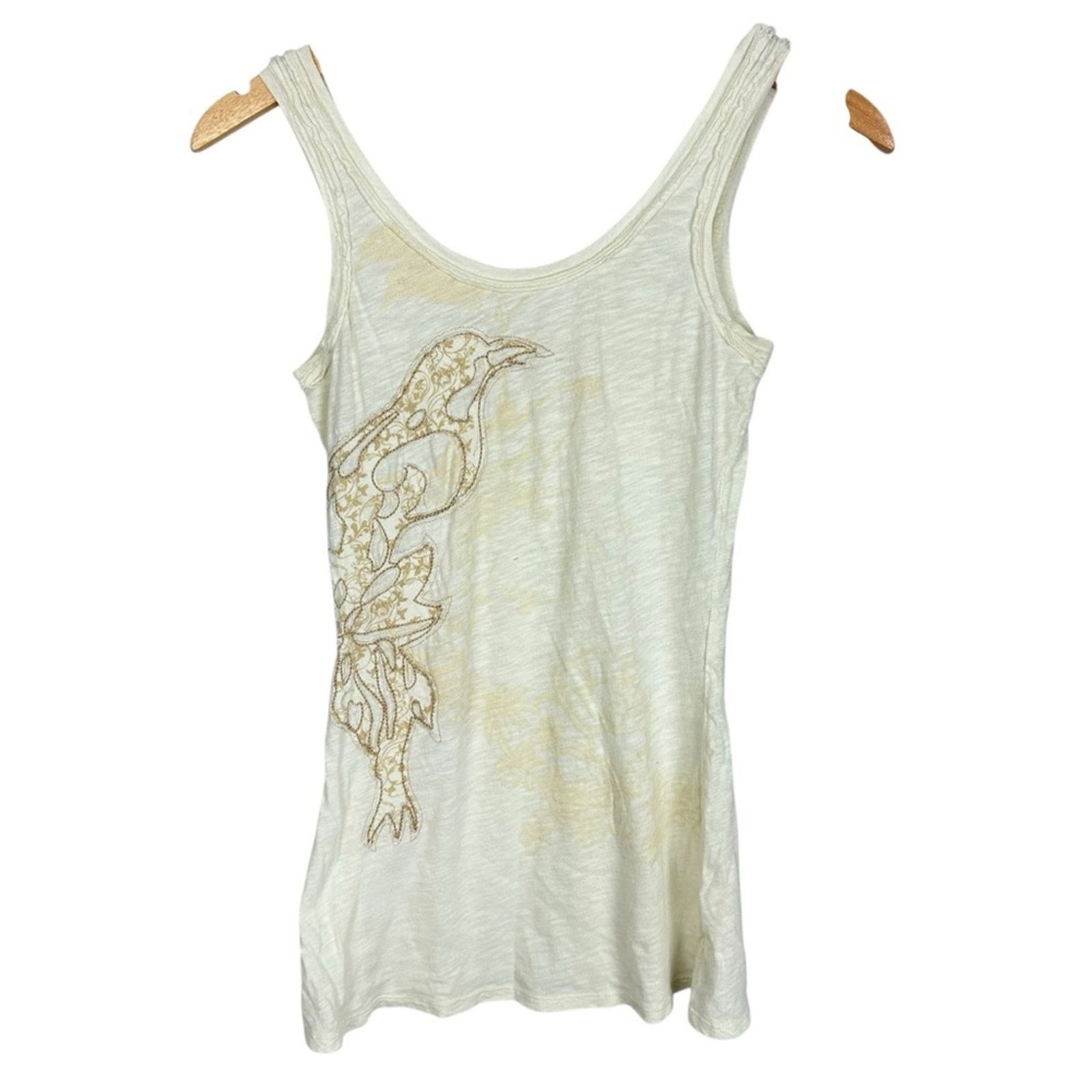 Miss Me Y2K Miss Me Embroidered Vintage Distressed Cream Tank Small Size S / US 4 / IT 40 - 1 Thumbnail