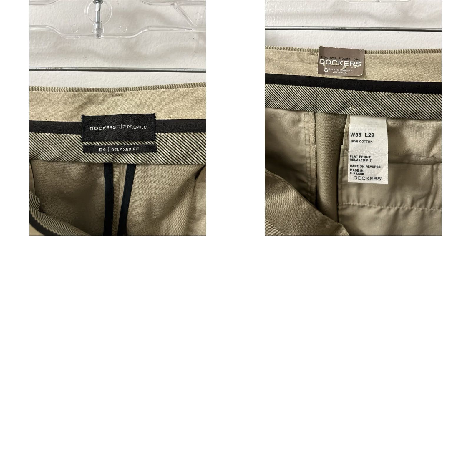 Dockers DOCKERS Premium Pants Mens 38x29 Khaki Tan D4 Relaxed Flat Front 5-Pocket Never-Iron Beig e Size US 38 / EU 54 - 9 Thumbnail