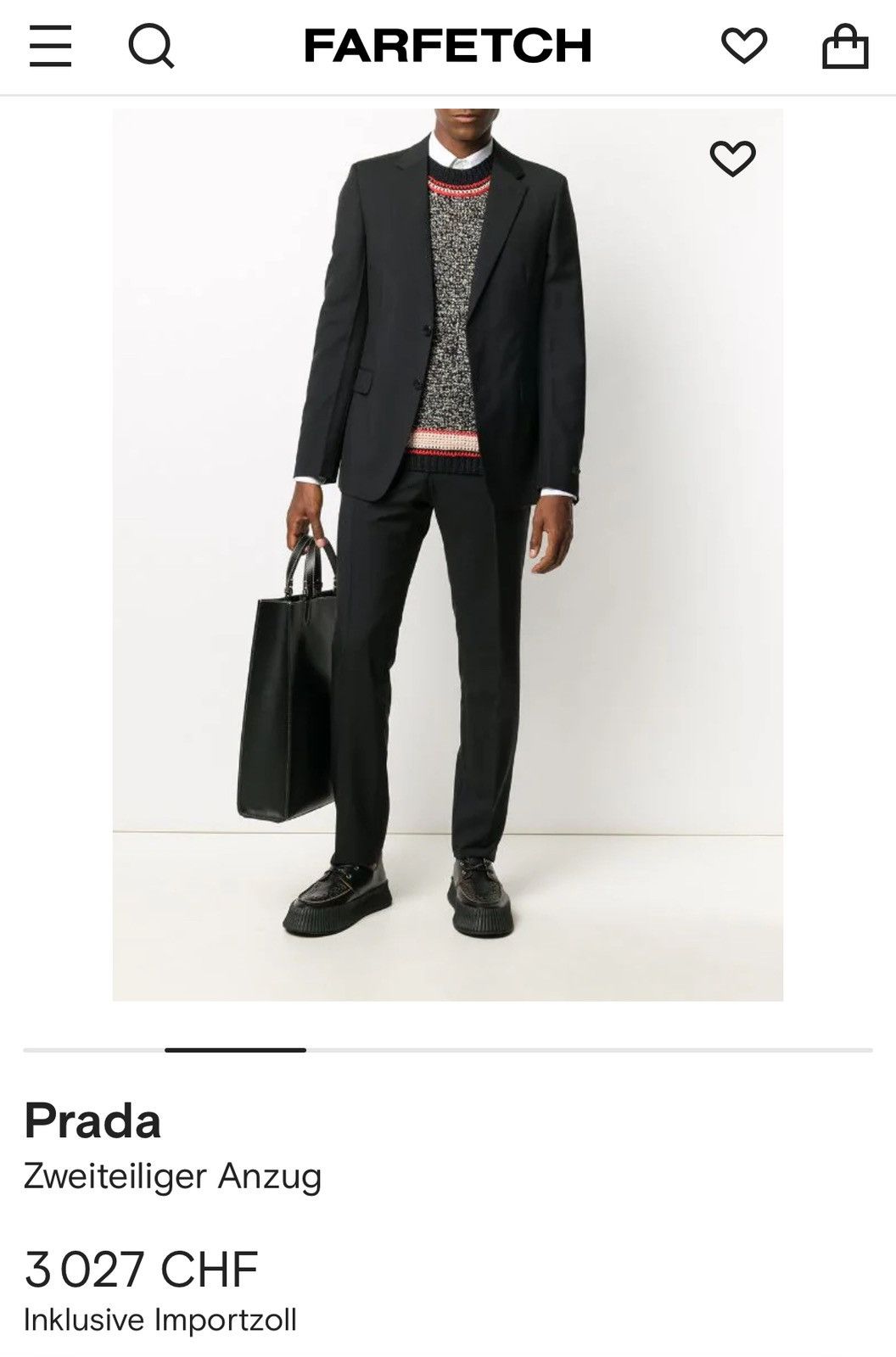 Prada Prada Men‘s Navy Suit Size 44R - 6 Thumbnail