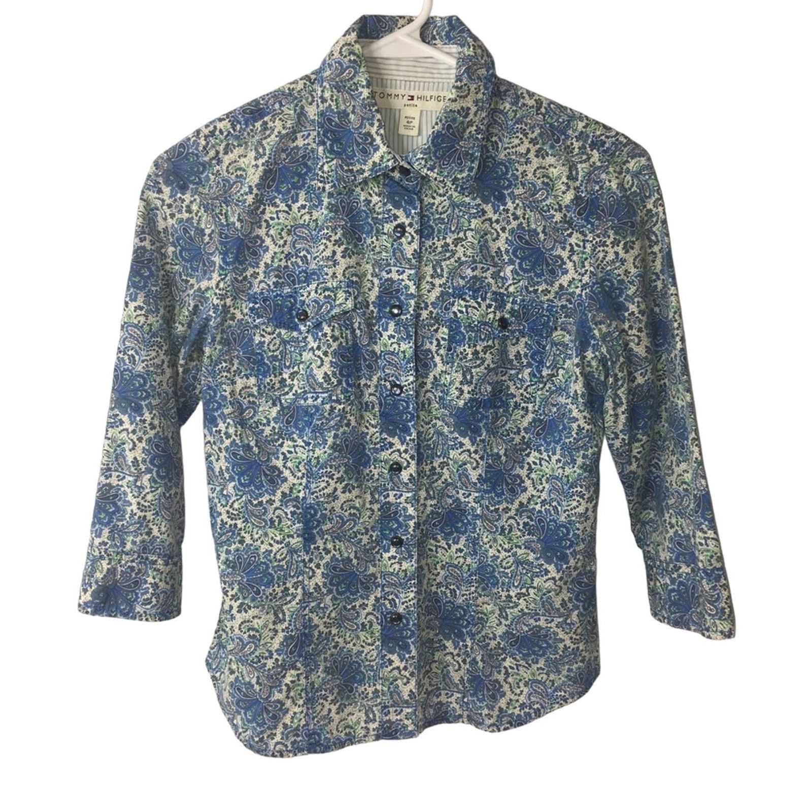 Tommy Hilfiger Tommy Hilfiger Women’s Petite Button Down Top Size 4P Size S / US 4 / IT 40 - 1 Thumbnail