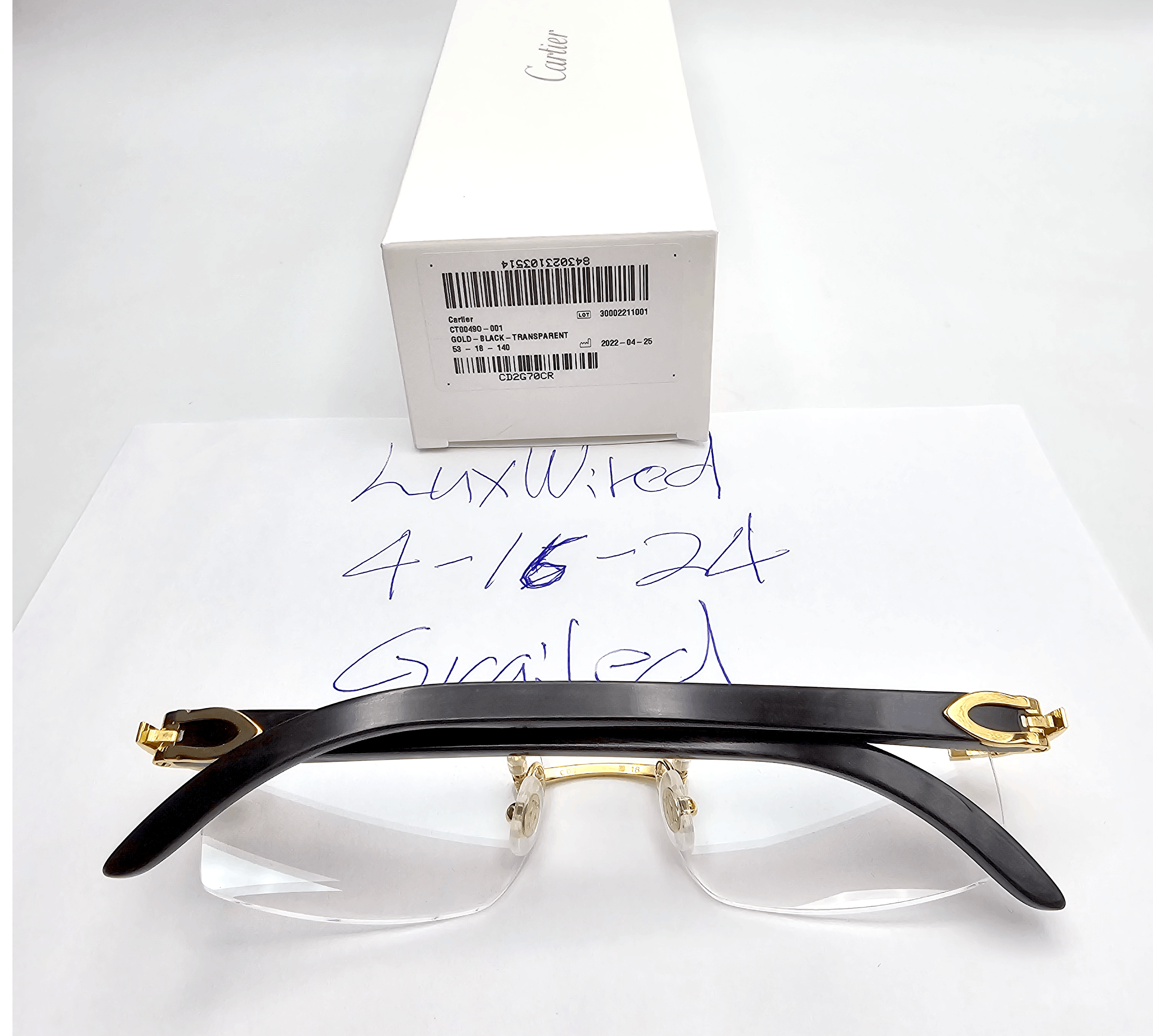 Cartier NEW! Cartier Black Buffalo Horn Glasses CT00490 Size ONE SIZE - 16 Thumbnail