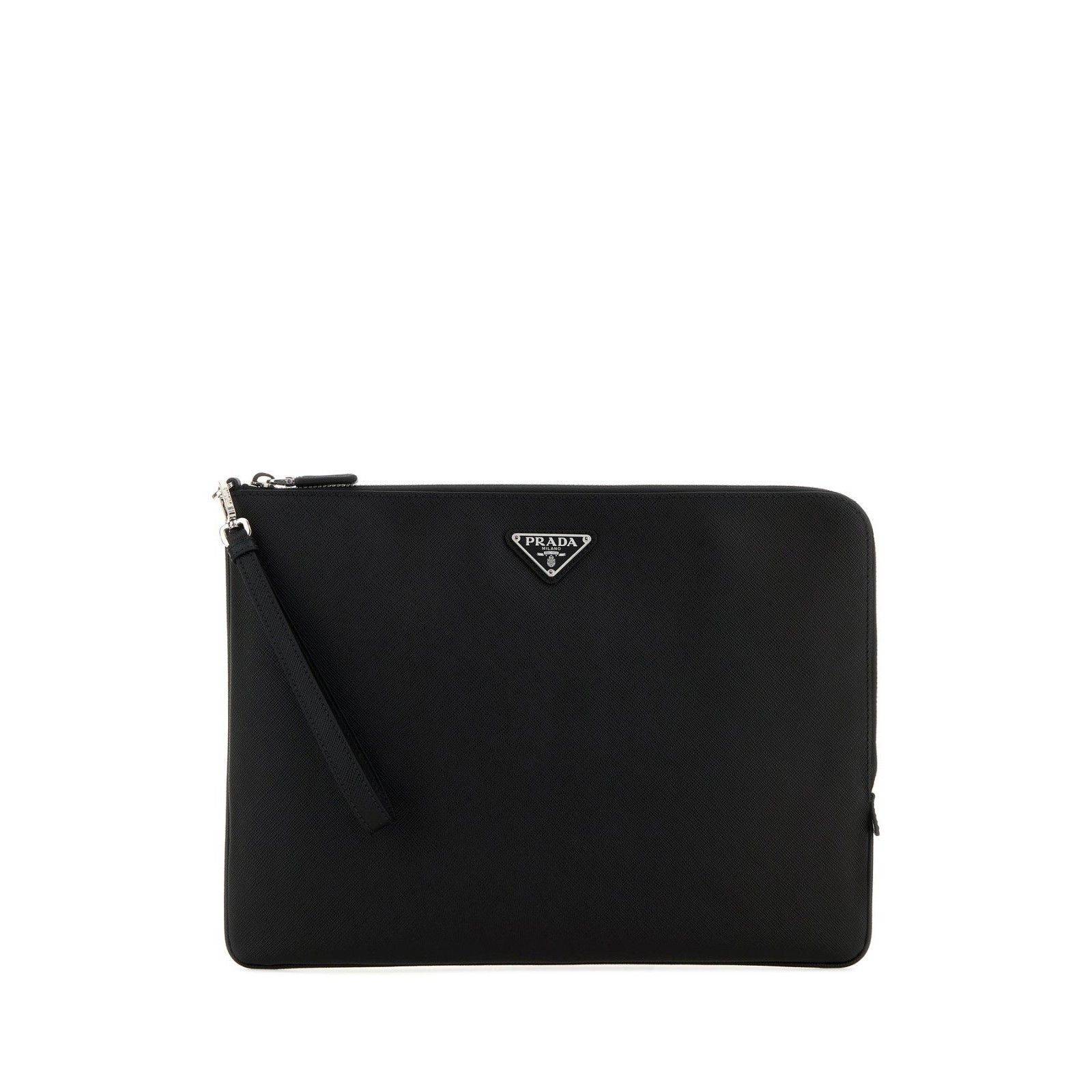 Prada PRADA Black Leather Clutch Bag New And Authentic Size ONE SIZE - 1 Thumbnail
