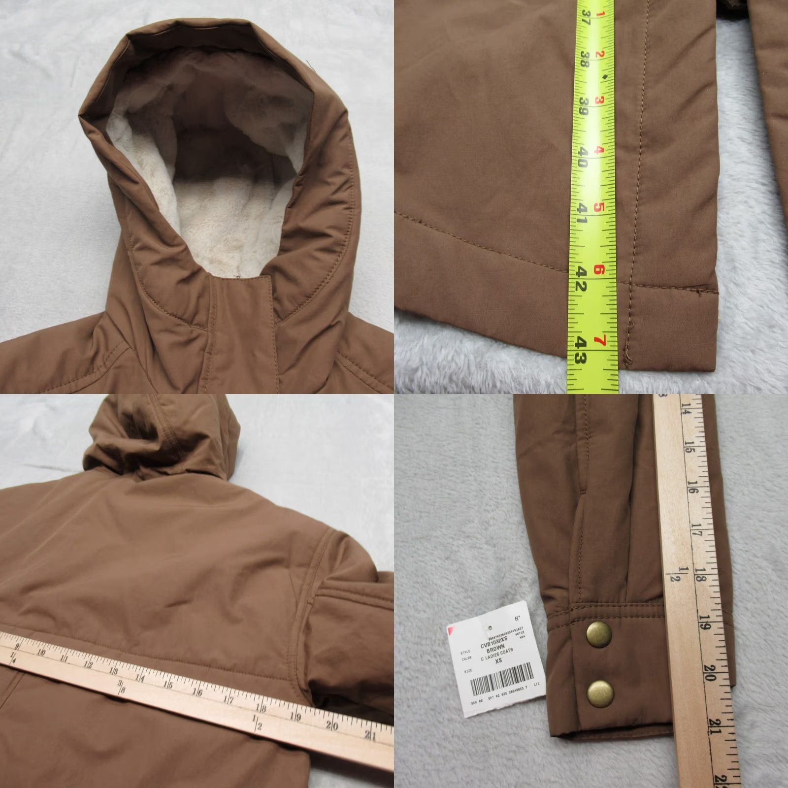 Old Navy VINTAGE Old Navy Coat Women XS Brown Water Resistant Faux Fur Lined Hood 43" Jacket NEW Size XS / US 0-2 / IT 36-38 - 9 Thumbnail