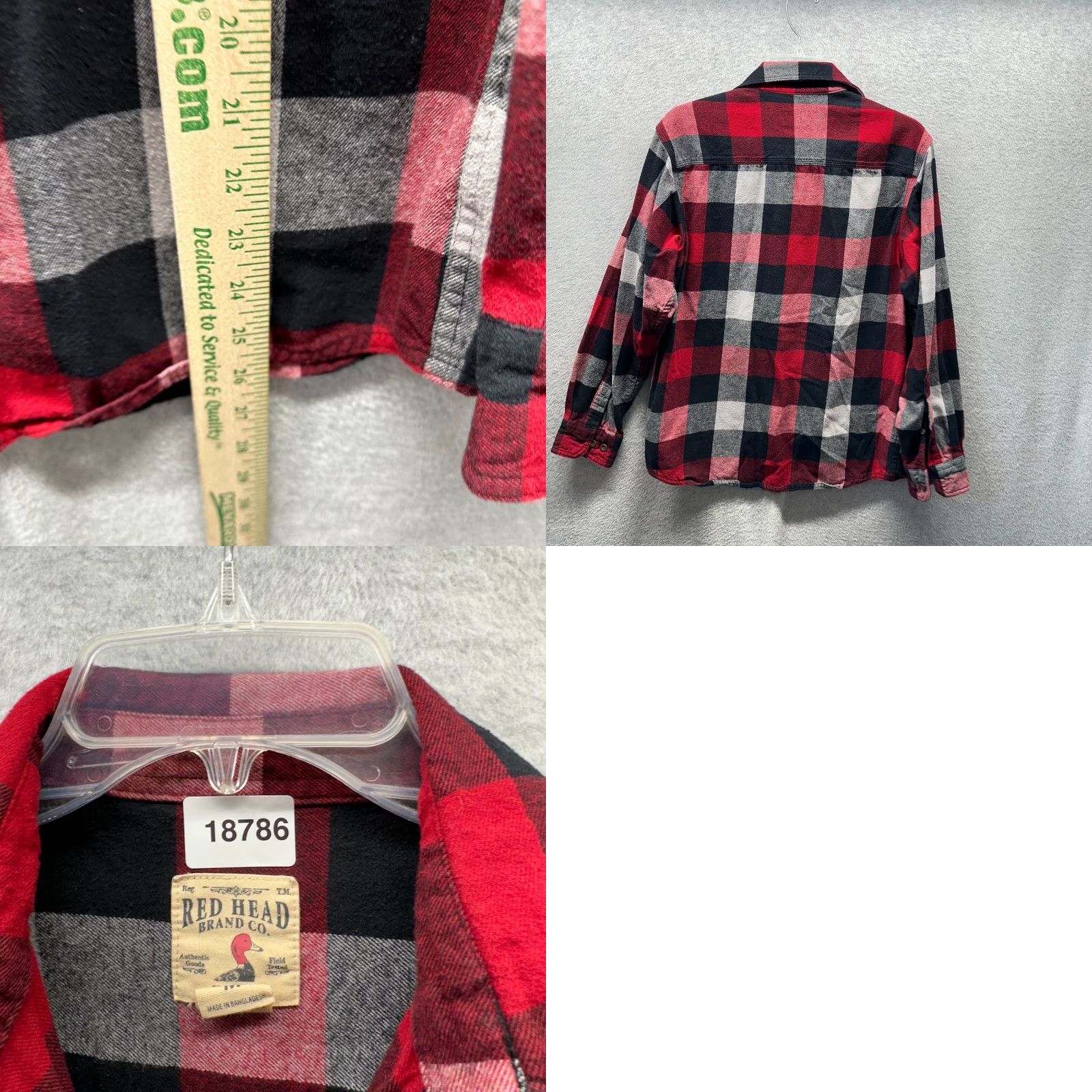 Vintage VINTAGE RedHead Shirt Outdoors Plaid Flannel Cotton Mens Medium Black Gray Buffalo Size US M / EU 48-50 / 2 - 8 Thumbnail