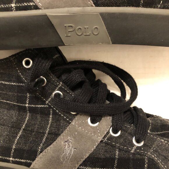 Polo Ralph Lauren POLO RALPH LAUREN MEN'S BLACK HIGH TOP SNEAKERS SIZE: 9.5D Size US 9.5 / EU 42-43 - 8 Thumbnail