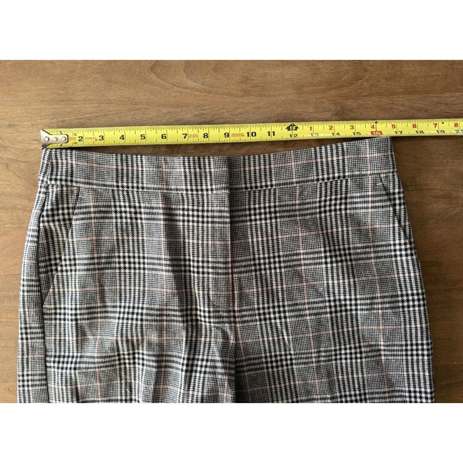 Ann Taylor Ann Taylor Loft Dress Pants Women's 10P Wide-Leg Linen Cotton Plaid NWT Size 32" / US 10 / IT 46 - 6 Thumbnail