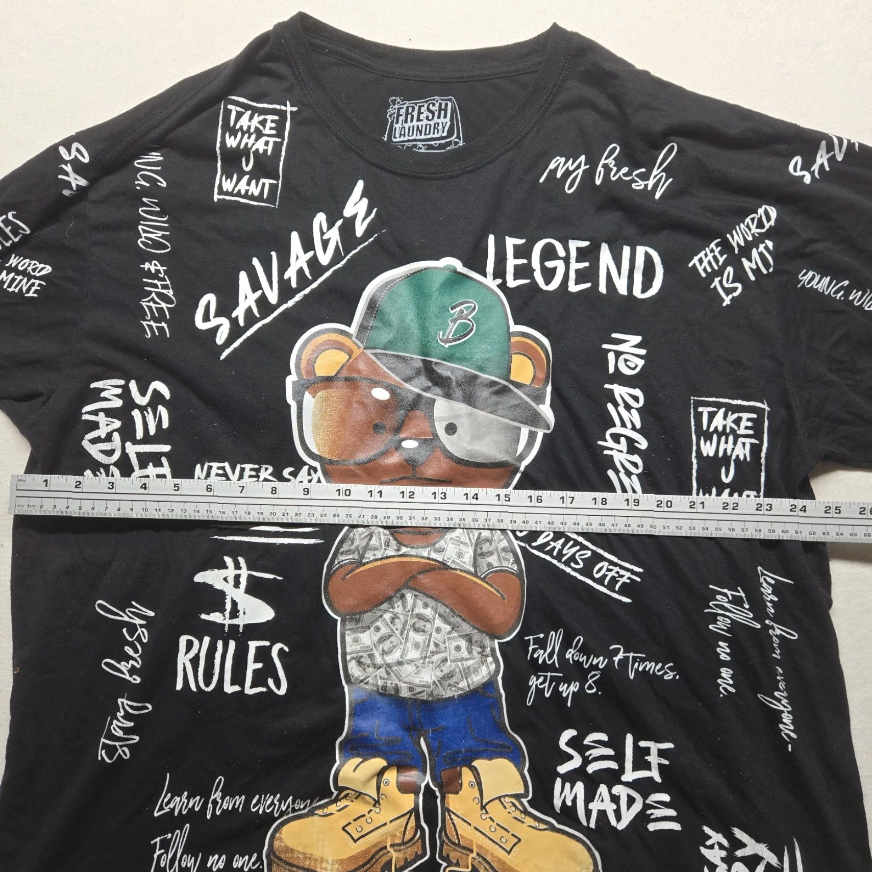 Vintage Fresh Laundry Shirt Mens 3XL Black AOP All Over Print Hip Hop Streetwear Y2K 90s Logo City Art Shirt Mens Size US XXL / EU 58 / 5 - 3 Thumbnail