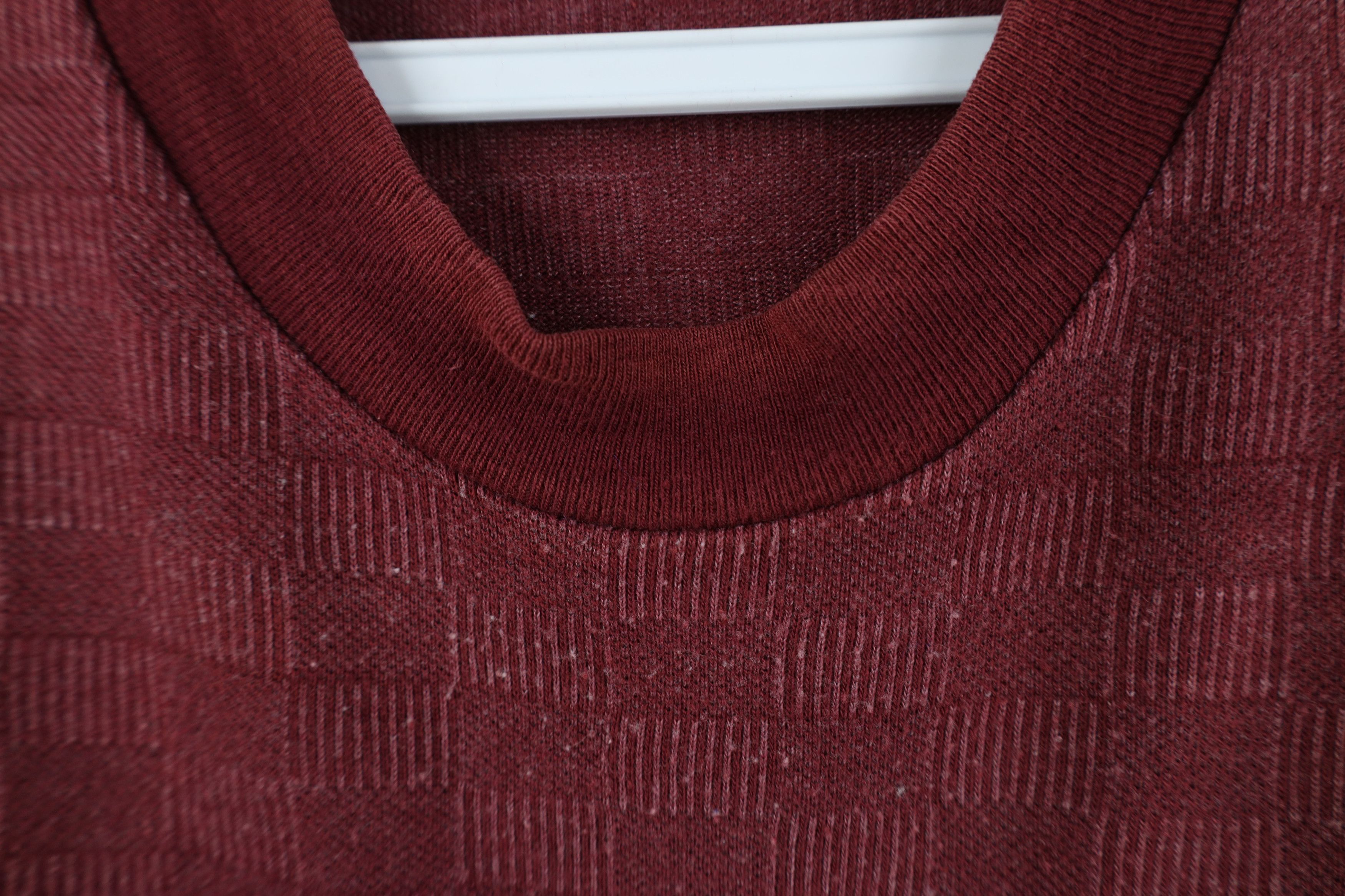 Vintage Vintage 90s Streetwear Checkered Knit Pocket T-Shirt Red Size US XL / EU 56 / 4 - 7 Thumbnail