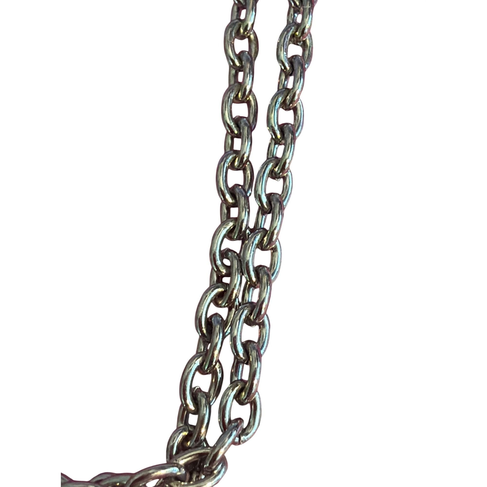 Other Geometric Silver Tone Pendant Necklace Open Square Tassel Lo Size ONE SIZE - 4 Thumbnail