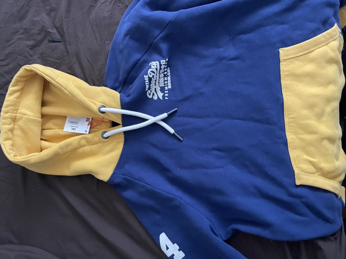Superdry Vintage-SuperDry-Premium goods blue/yellow hoodie Size US XXL / EU 58 / 5 - 5 Thumbnail