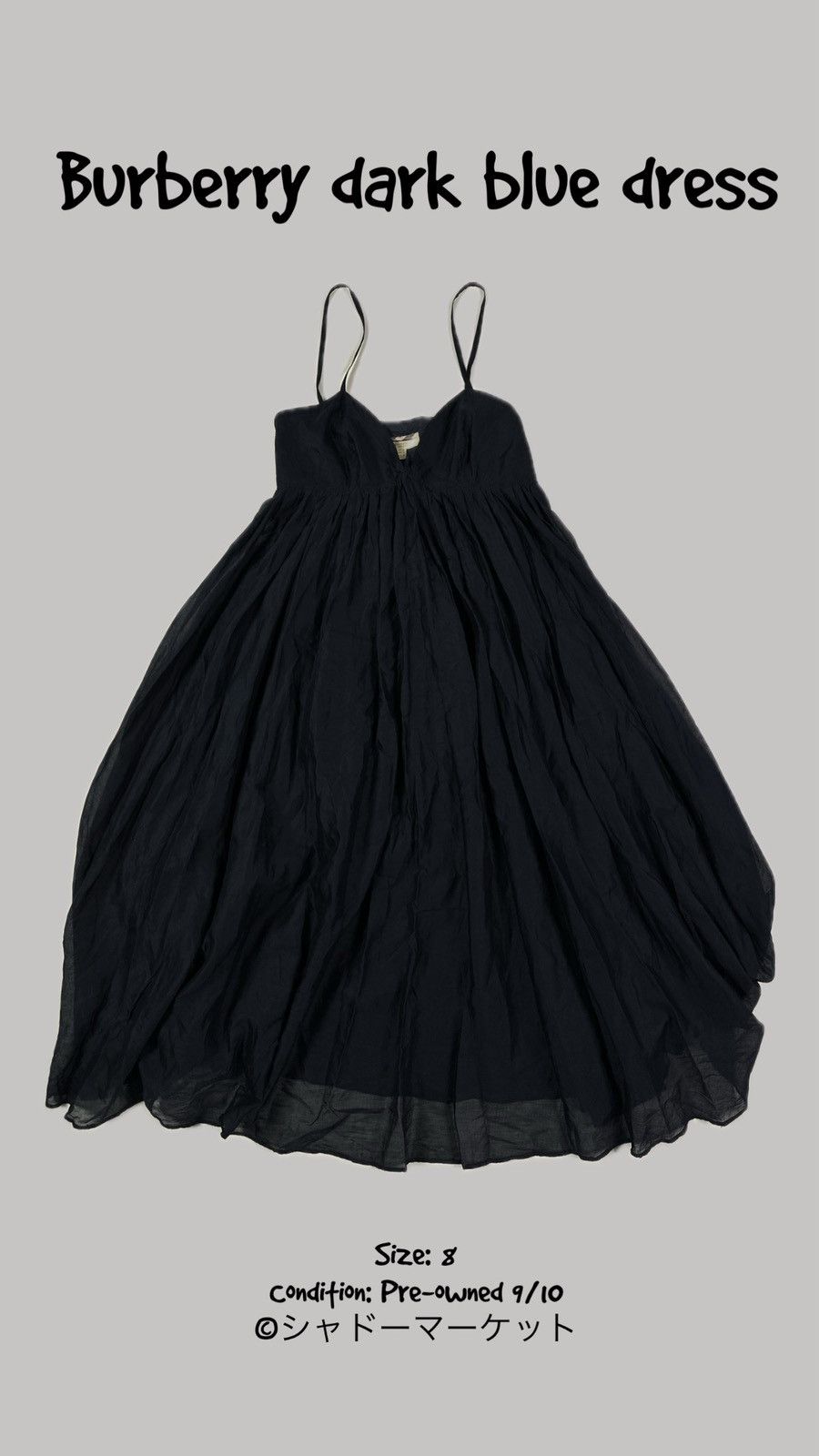 Burberry Burberry Dark Blue Blend Dress Flowy Midi Size S Size S / US 4 / IT 40 - 1 Thumbnail