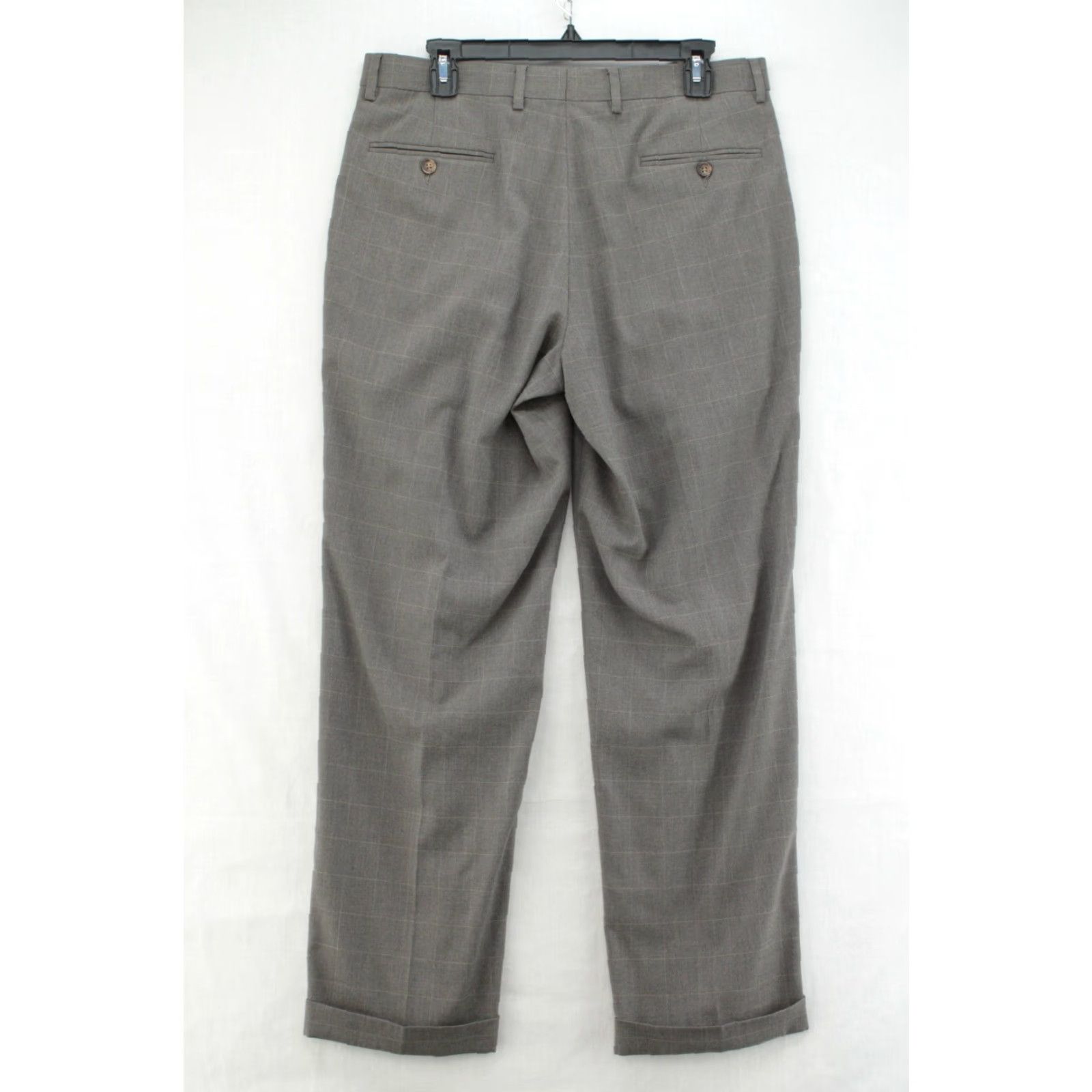 Polo Ralph Lauren Ralph Lauren Pants Mens 34x30 Gray Plaid Windowpane Cuffed Preppy Office Casual Size US 34 / EU 50 - 5 Thumbnail