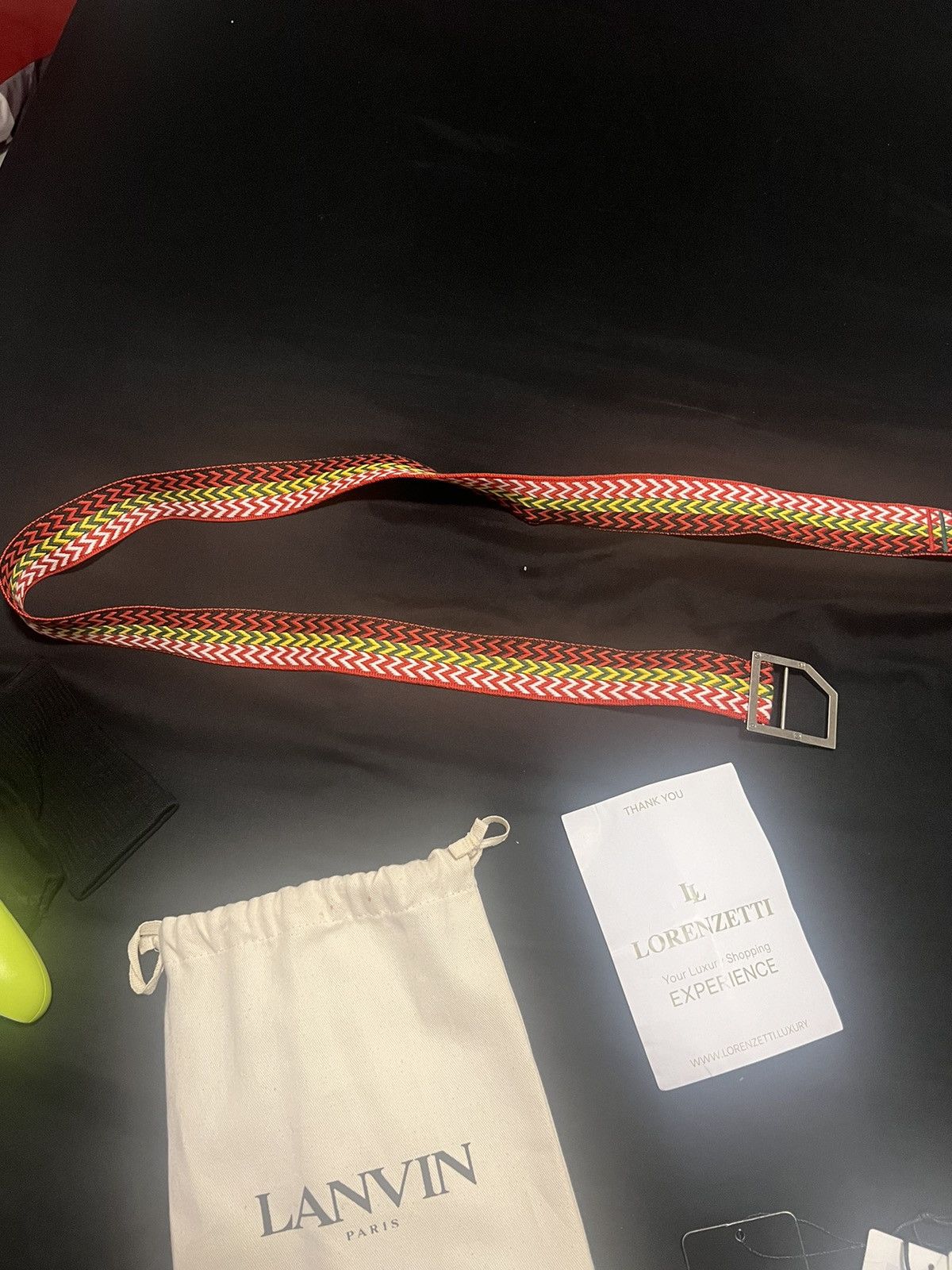 image of Lanvin Curb Woven Belt, Men's