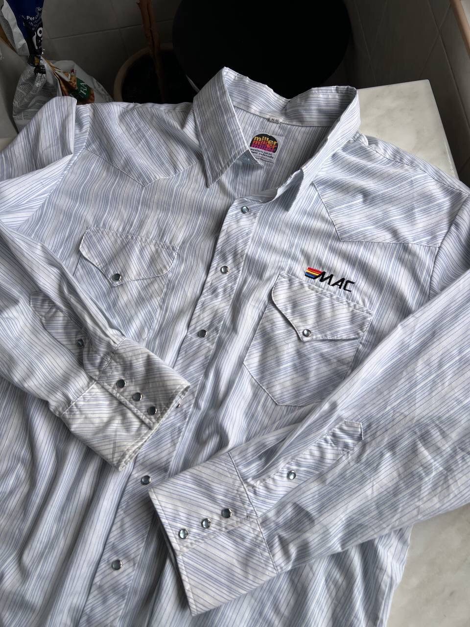 Apple × Vintage 80's 90's Vintage Apple Mac Button Down Shirt Rainbow Logo Size US XL / EU 56 / 4 - 2 Thumbnail