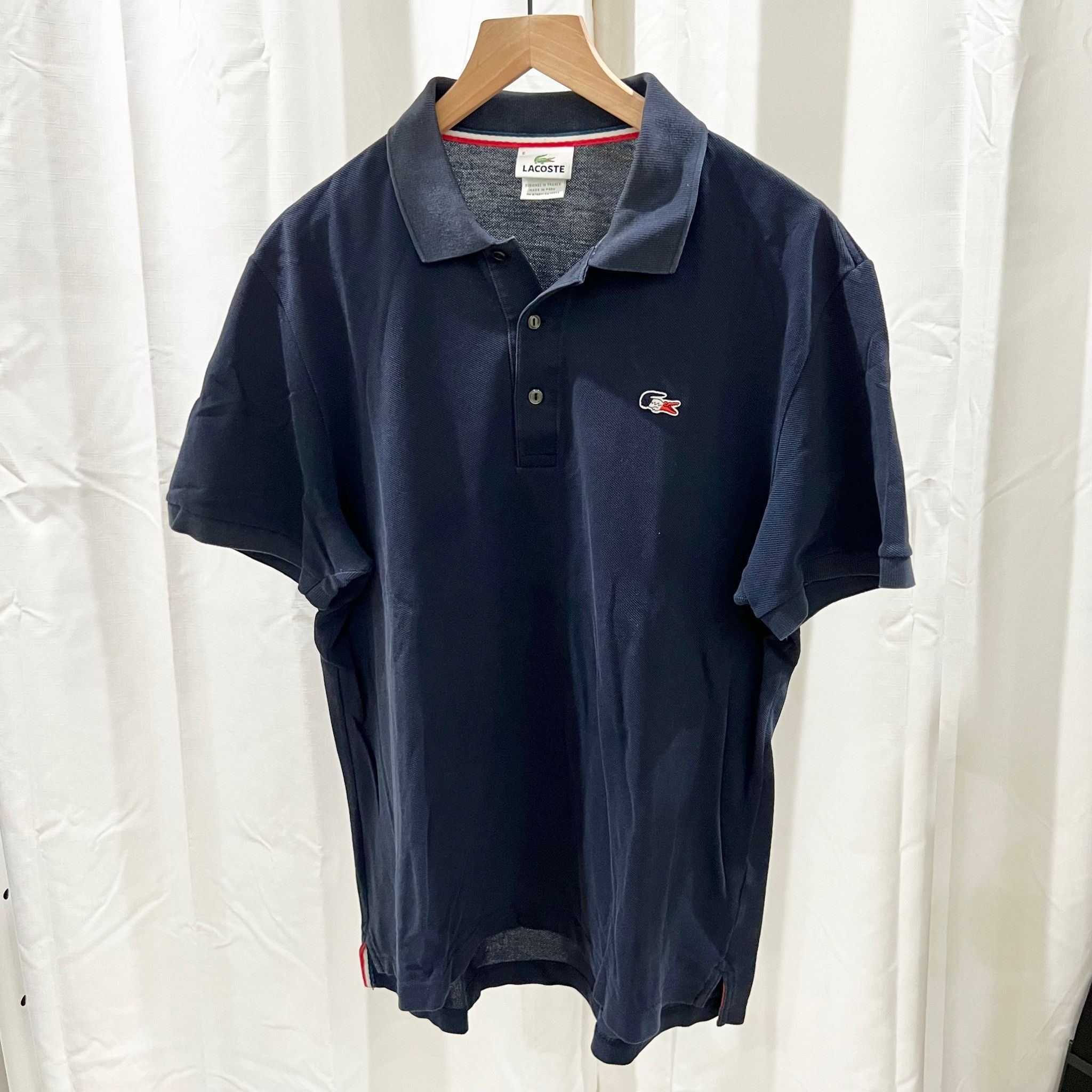 Lacoste Dark Blue France Flag Logo Colorway Polo Shirt