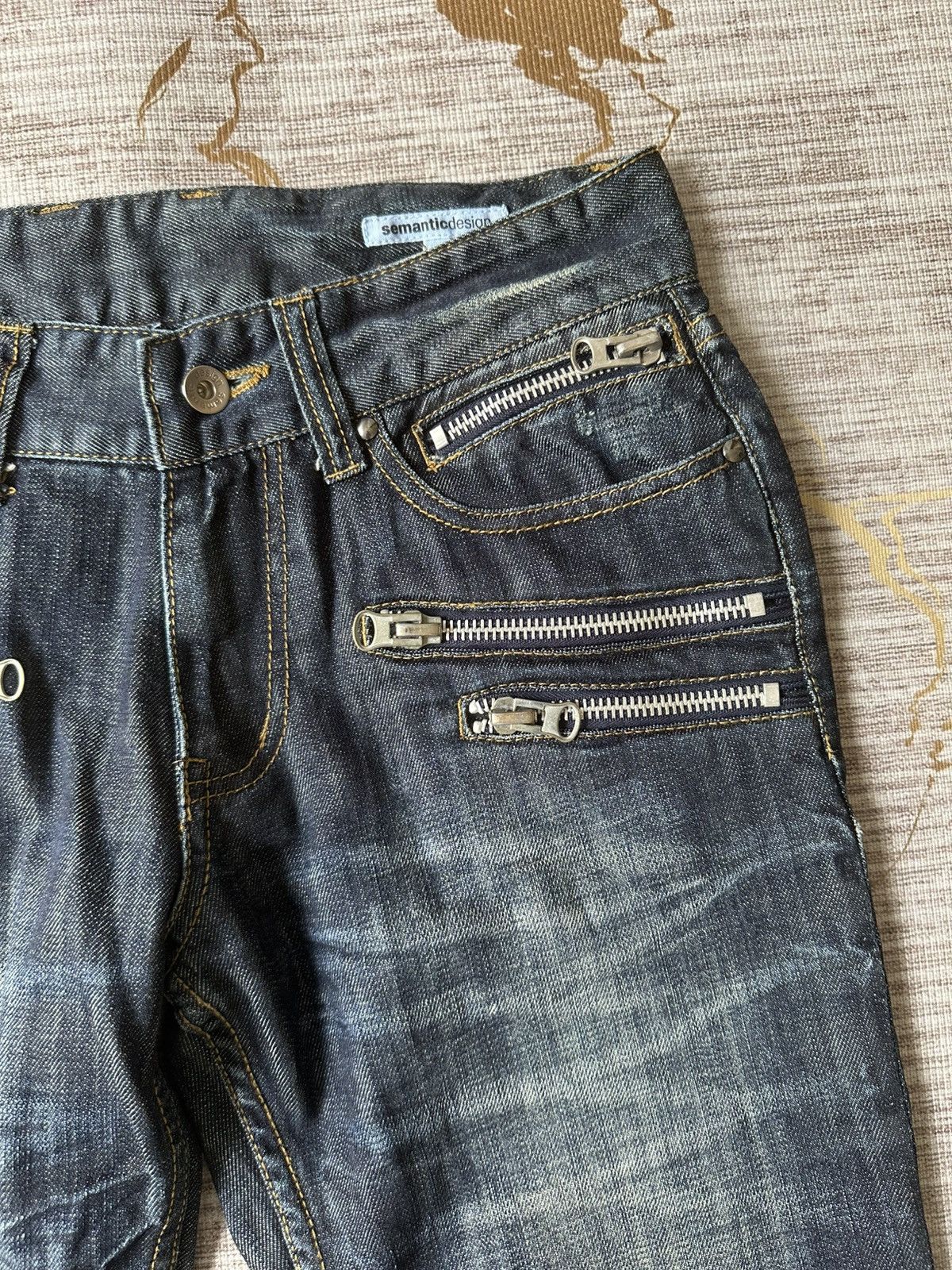 semanticdesign Semantics Design Multi Zipper Distressed Denim Size US 31 - 11 Thumbnail