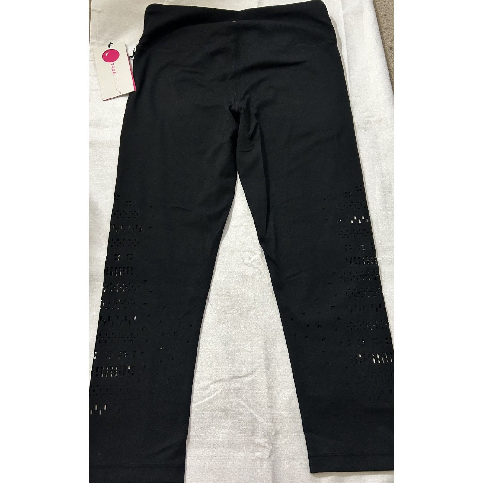 Other NWT-Women's Yogalicious Crop Leggings Black-Size Medium Size 28" / US 6 / IT 42 - 2 Thumbnail
