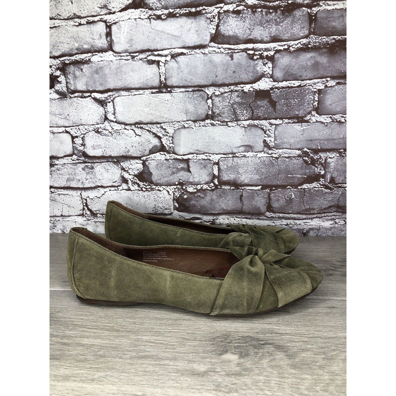 Born Born Lily Green Suede Leather Knot Ballet Flats Shoes Women’ Size US 11 / IT 41 - 3 Thumbnail