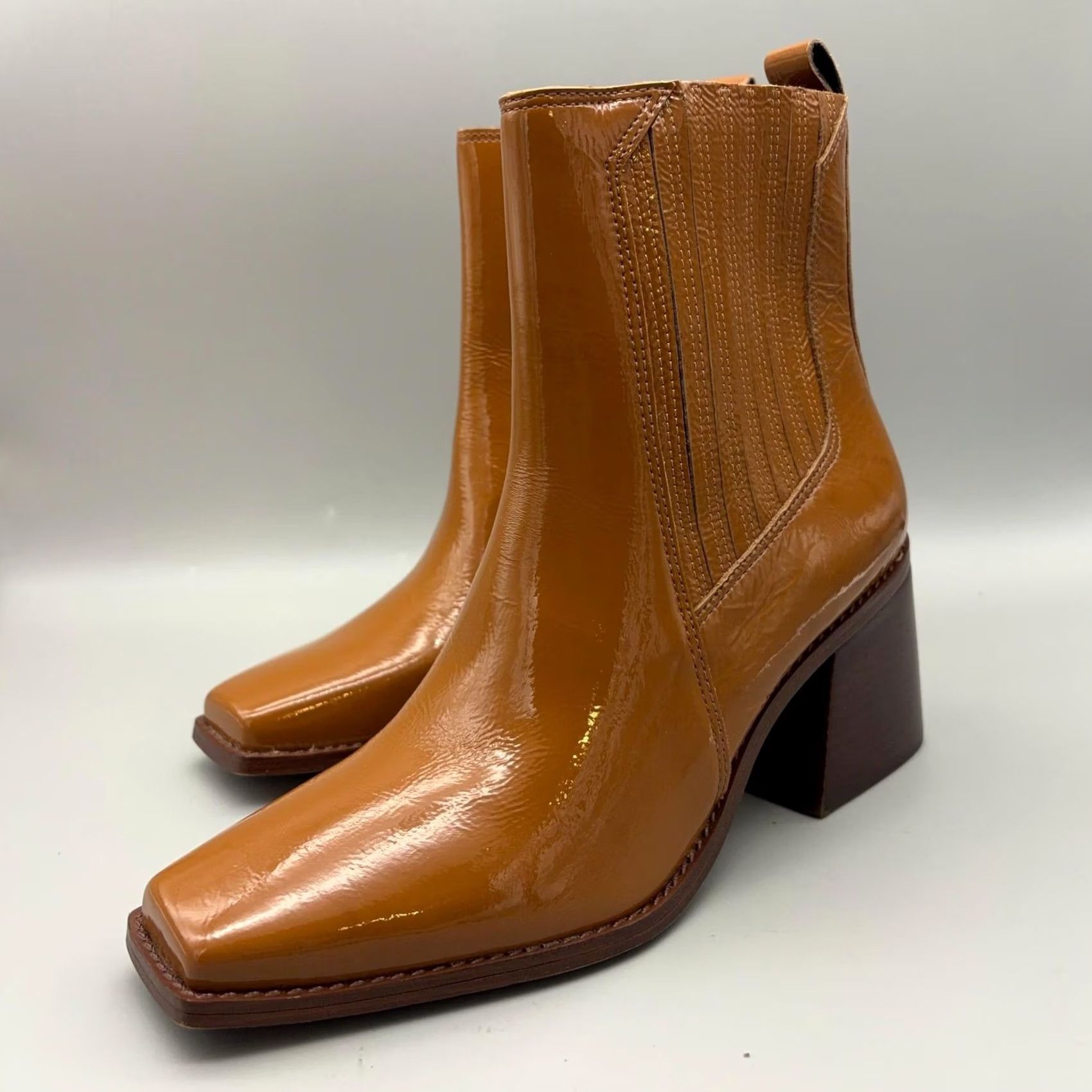 Vince Camuto Vince Camuto Boots Womens 9 Brown VC-SOJETTA Ankle Booties Block Heel Shoes Casual Workwear Square Toe Zip Size US 9 / IT 39 - 3 Thumbnail