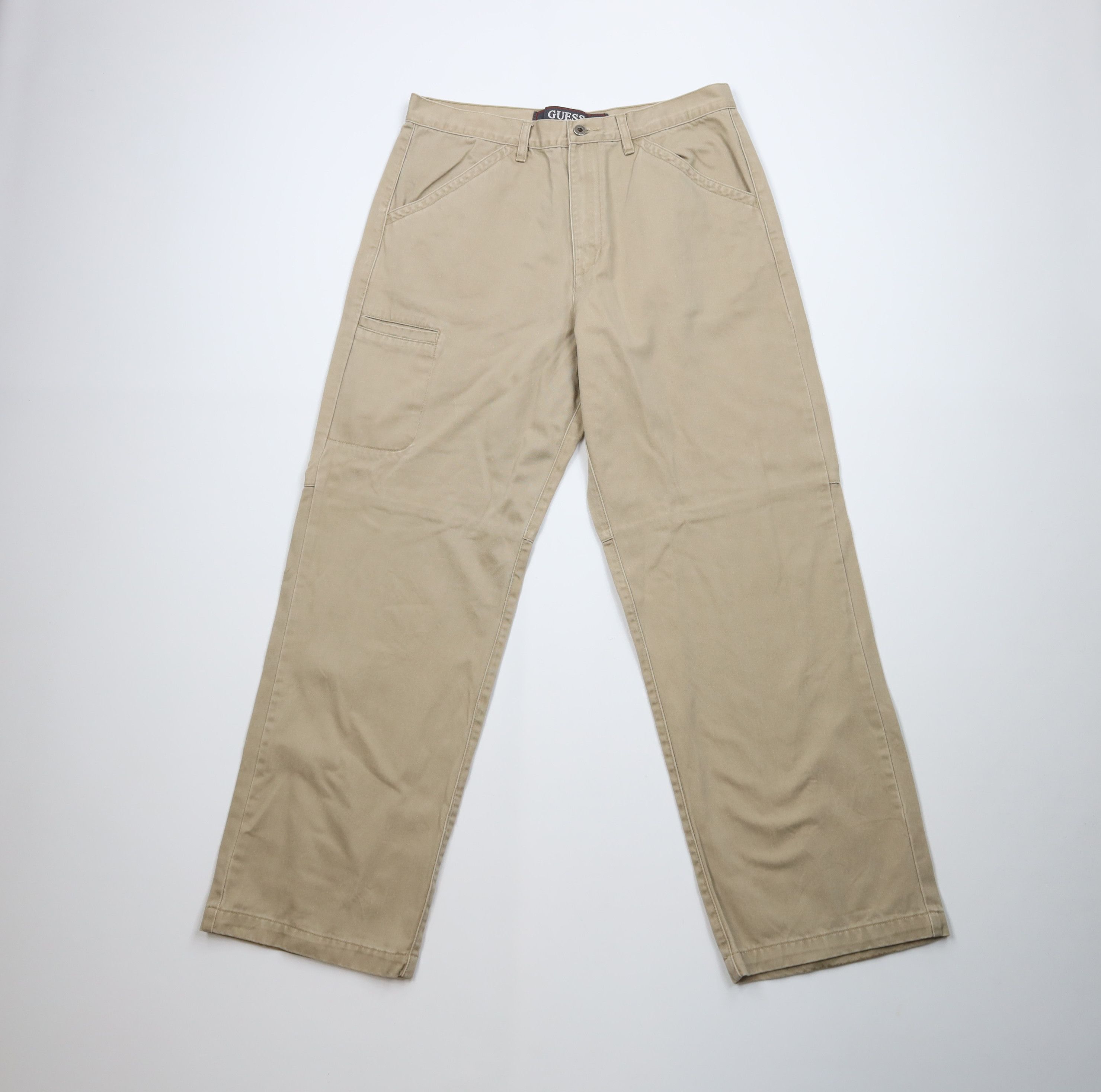 Guess Vintage 90s Guess Spell Baggy Wide Leg Dungaree Pants Khaki Size US 34 / EU 50 - 1 Thumbnail