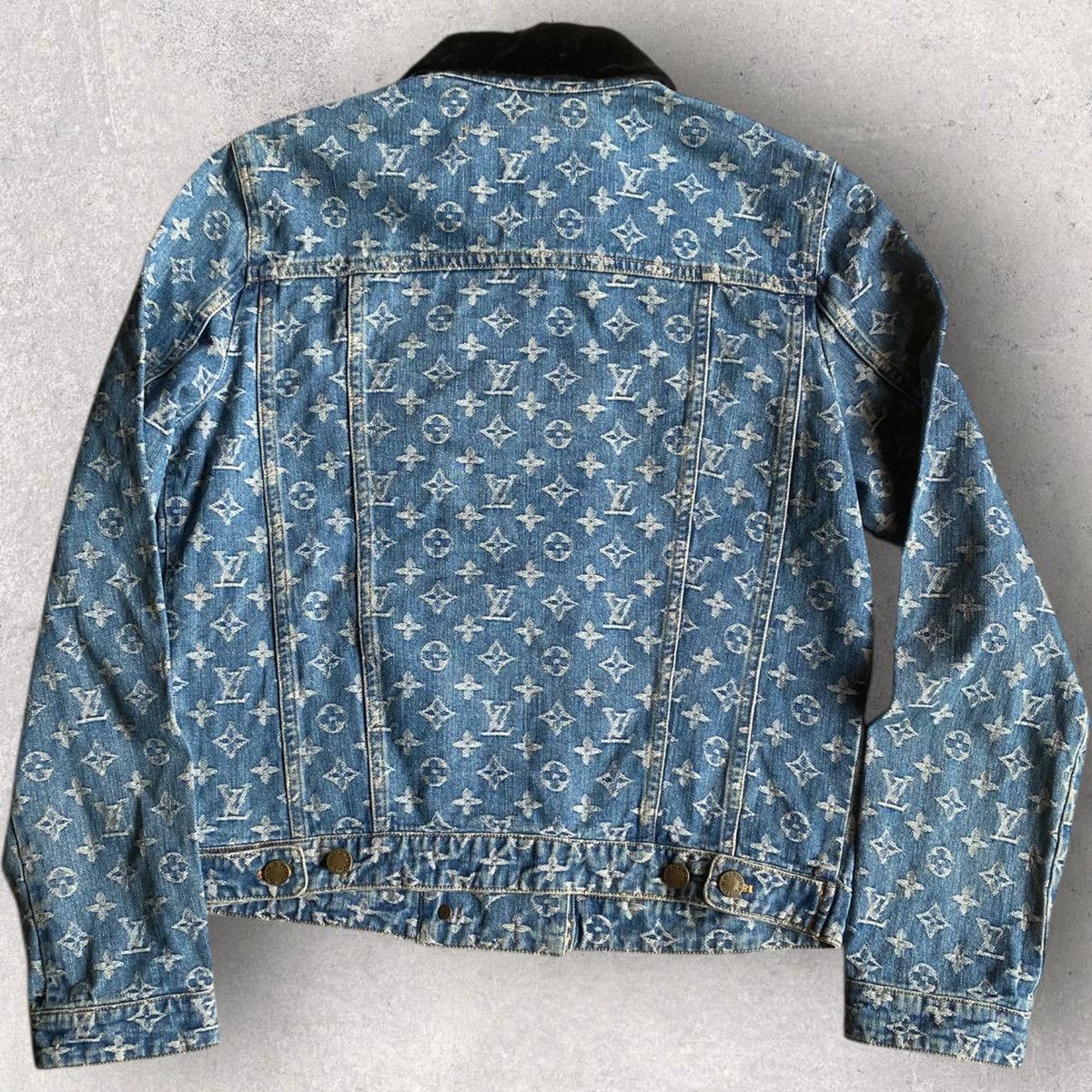 Louis Vuitton × Marc Jacobs AW05 Denim Monogram Jacket Size M / US 6-8 / IT 42-44 - 4 Thumbnail